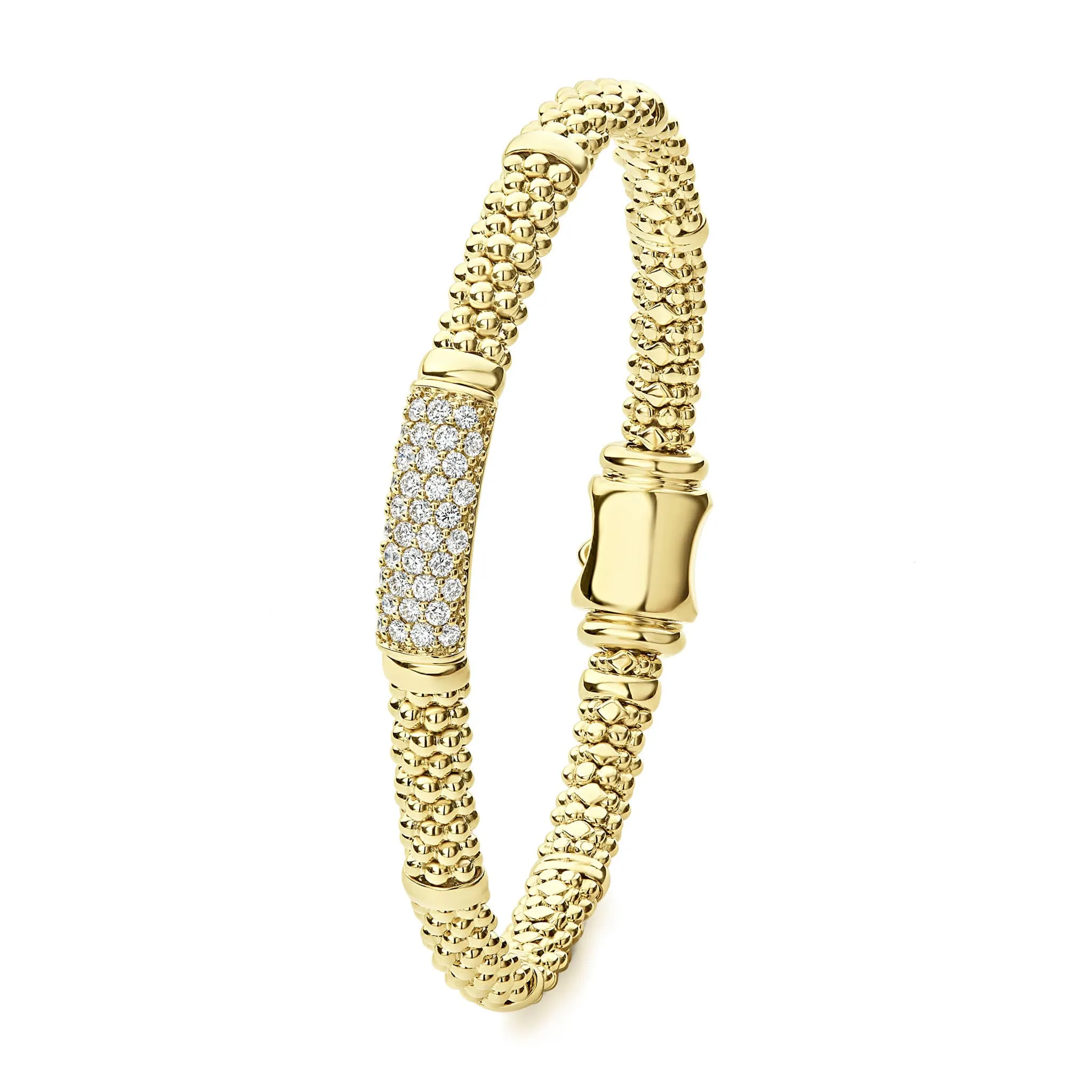 Caviar Gold 18K Gold Diamond Bracelet | 6mm sold by LAGOS product image thumbnail 3