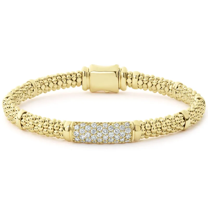 Caviar Gold 18K Gold Diamond Bracelet | 6mm sold by LAGOS