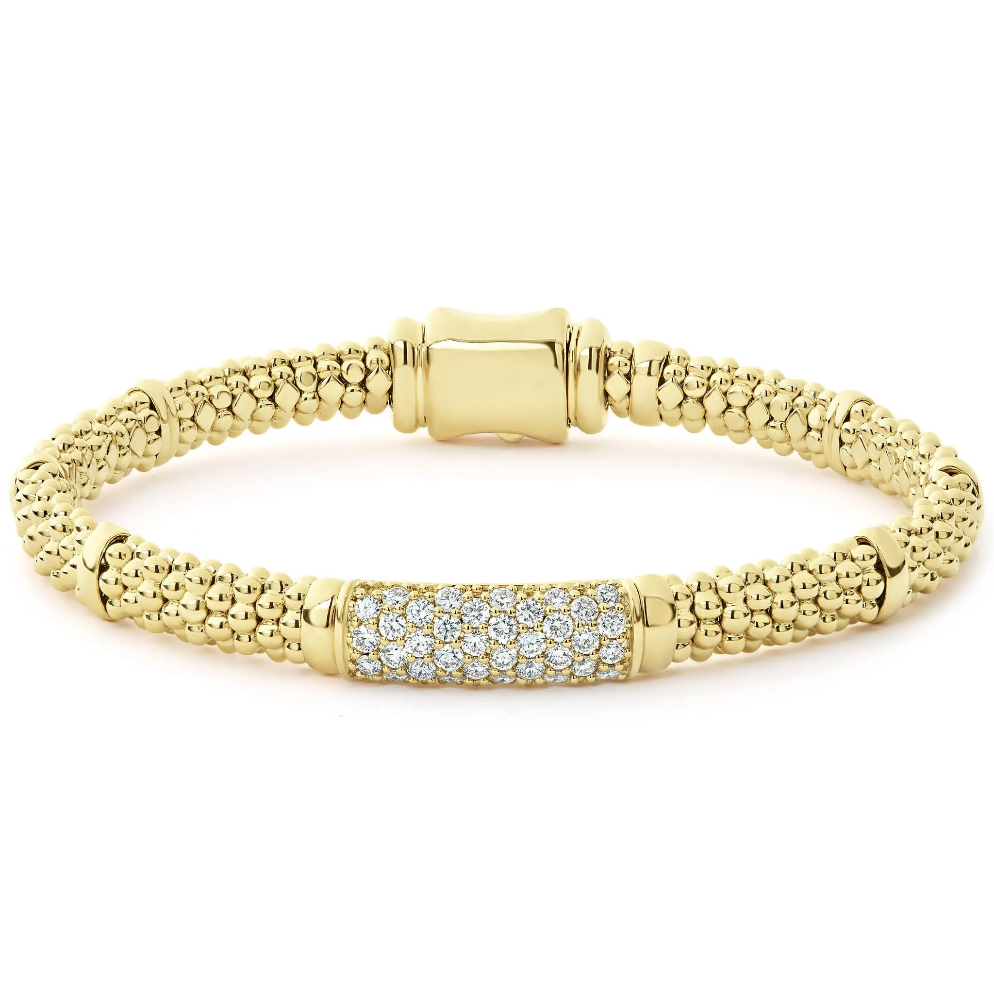 Caviar Gold 18K Gold Diamond Bracelet | 6mm sold by LAGOS