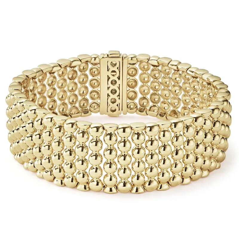 Caviar Gold Statement 18K Gold Caviar Bracelet | 20mm sold by LAGOS
