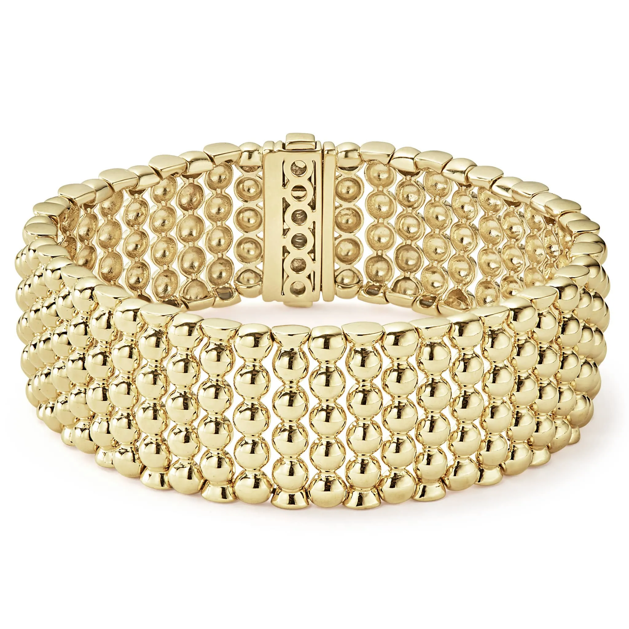 Caviar Gold Statement 18K Gold Caviar Bracelet | 20mm sold by LAGOS