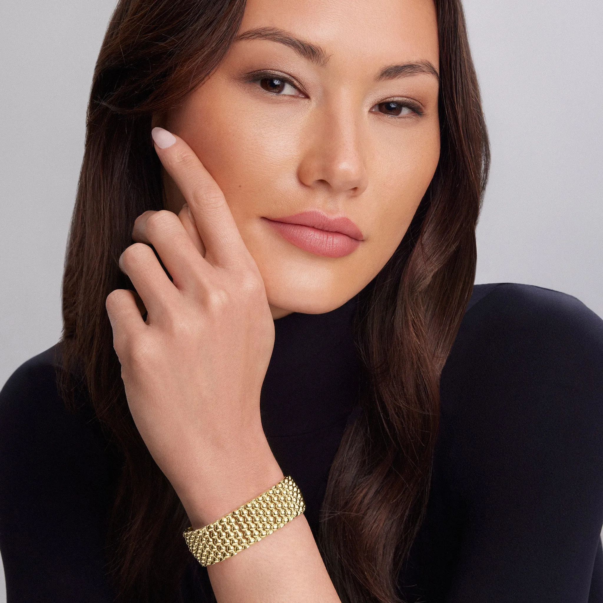 Caviar Gold Statement 18K Gold Caviar Bracelet | 20mm sold by LAGOS product image thumbnail 2