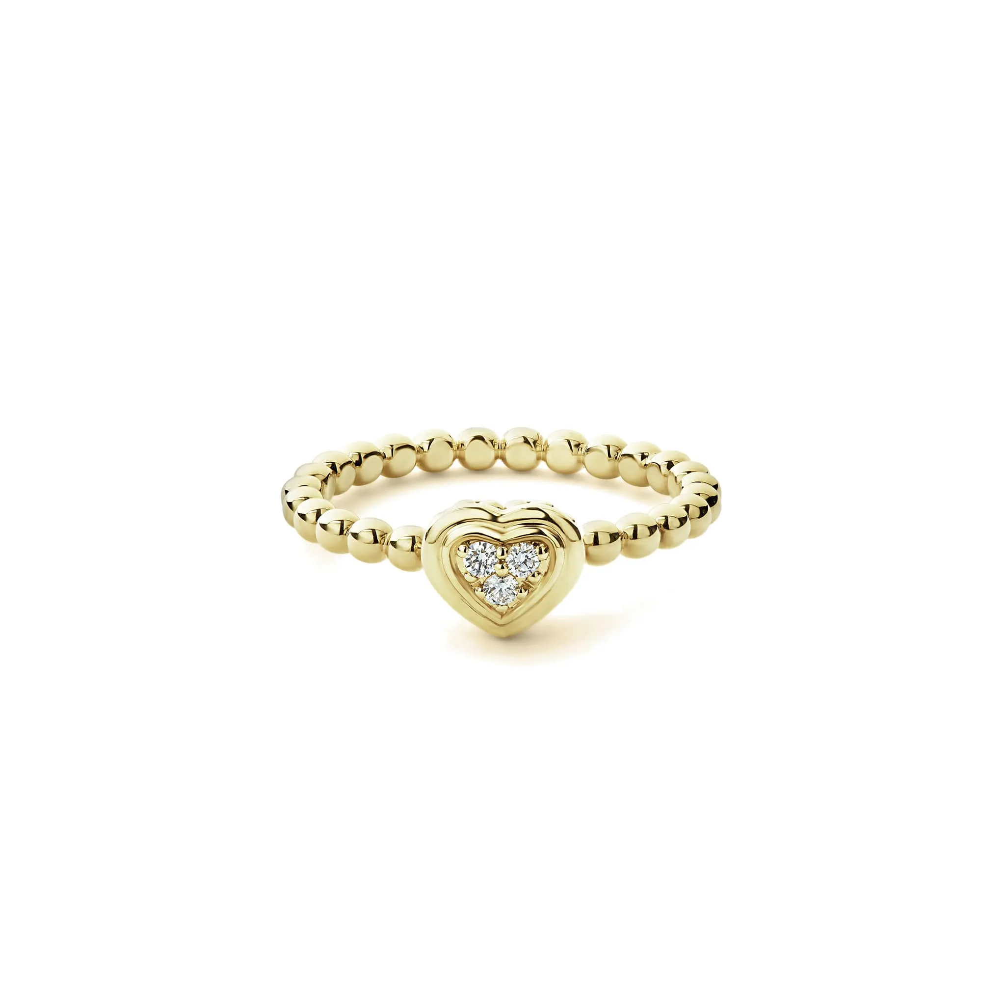 Caviar Gold 18K Gold Heart Diamond Ring sold by LAGOS product image thumbnail 3