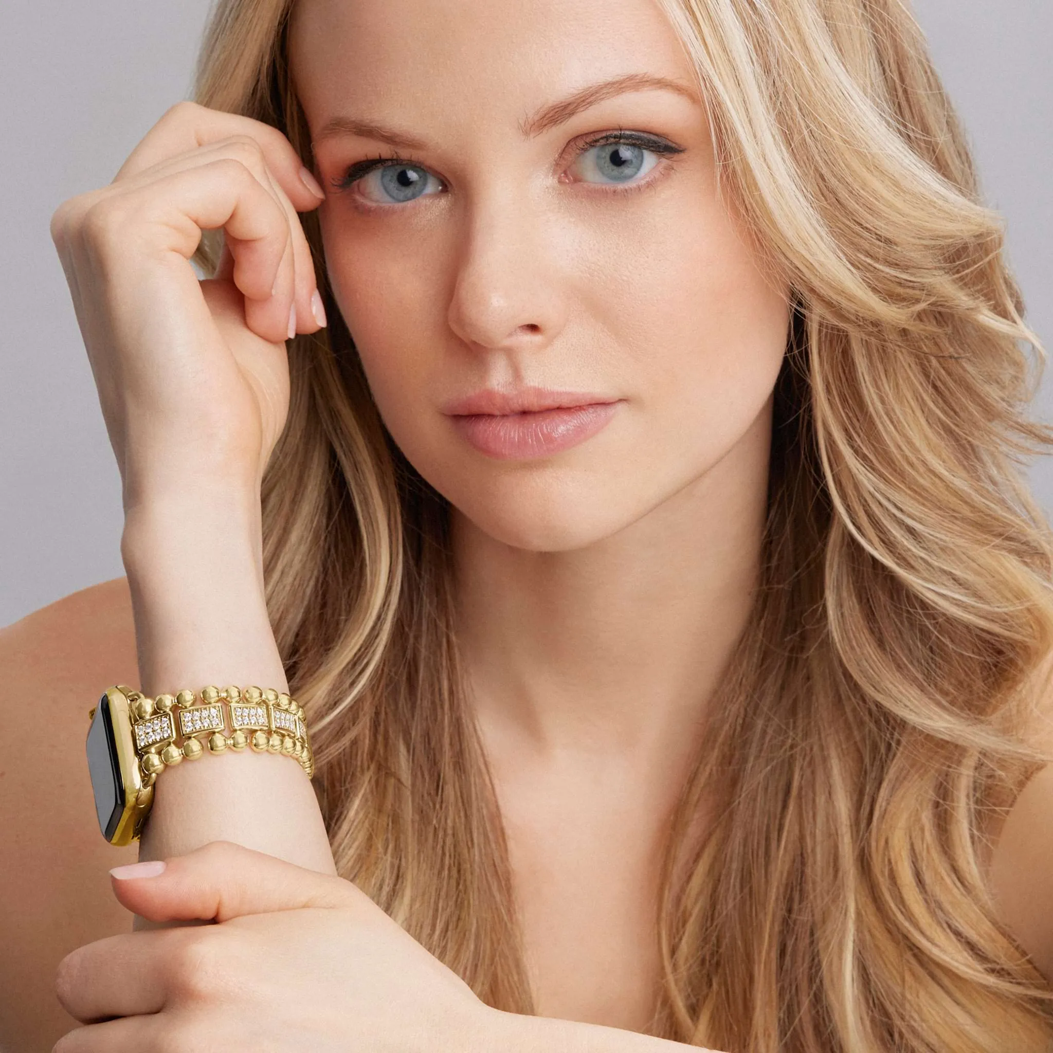 Smart Caviar 18K Gold Full Diamond Watch Bracelet-38-45mm sold by LAGOS product image thumbnail 2