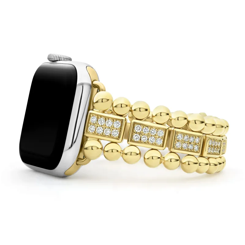Smart Caviar 18K Gold Full Diamond Watch Bracelet-38-45mm sold by LAGOS