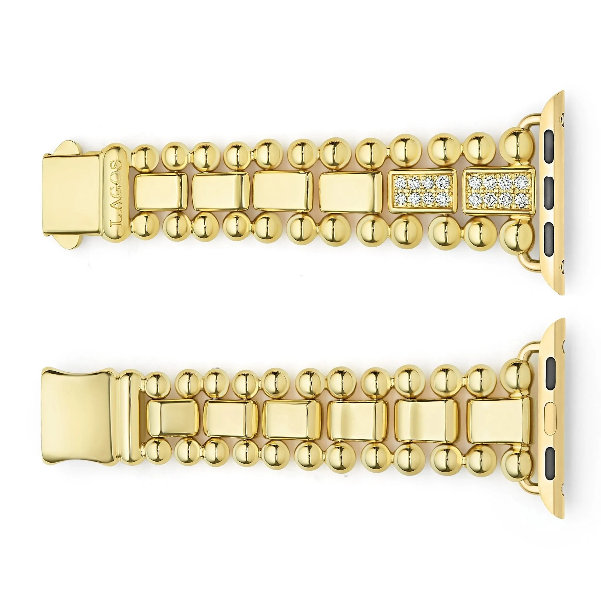 Smart Caviar 18K Gold Half Diamond Watch Bracelet-38-45mm sold by LAGOS product image thumbnail 3