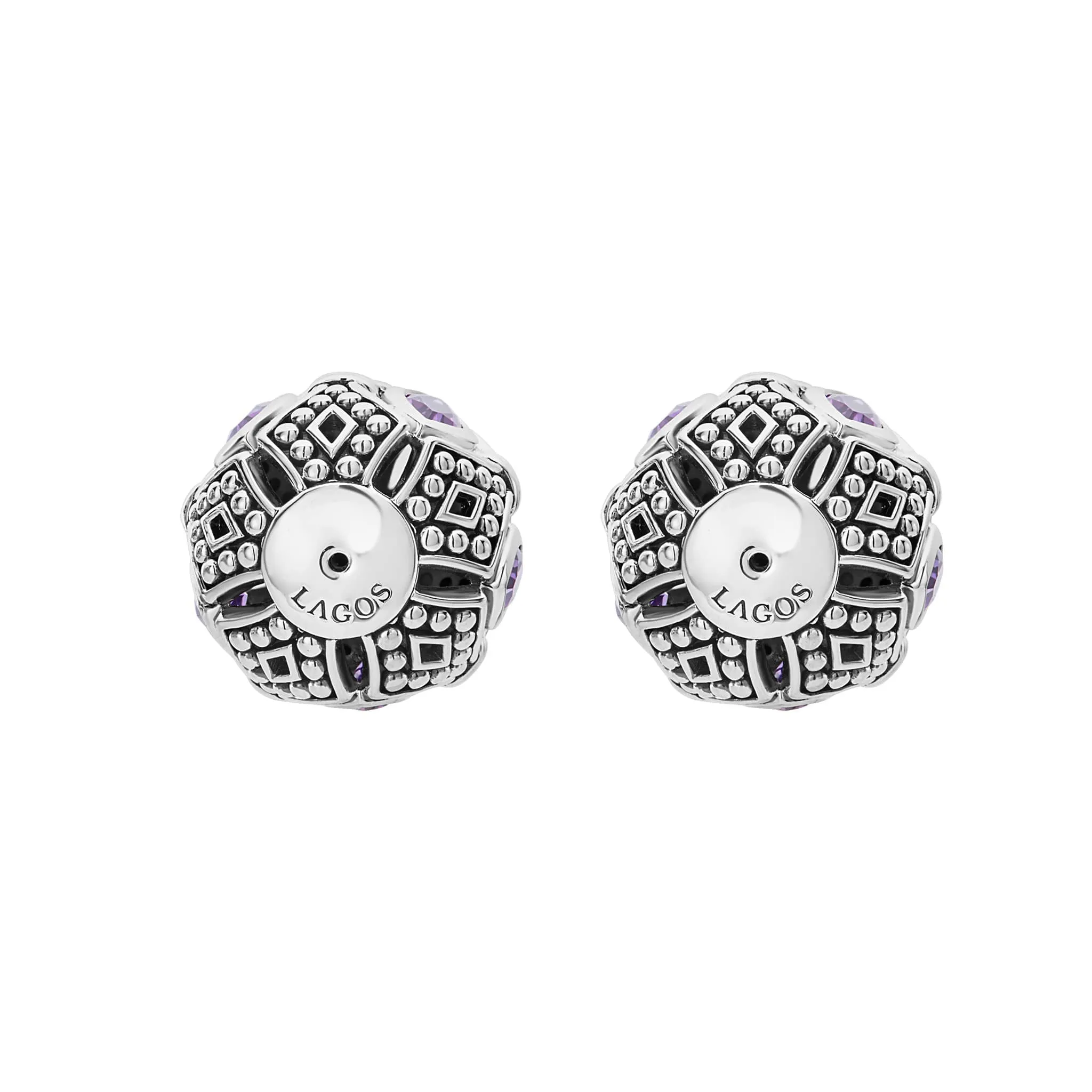 Signature Caviar Amethyst Earring Backs sold by LAGOS product image thumbnail 3