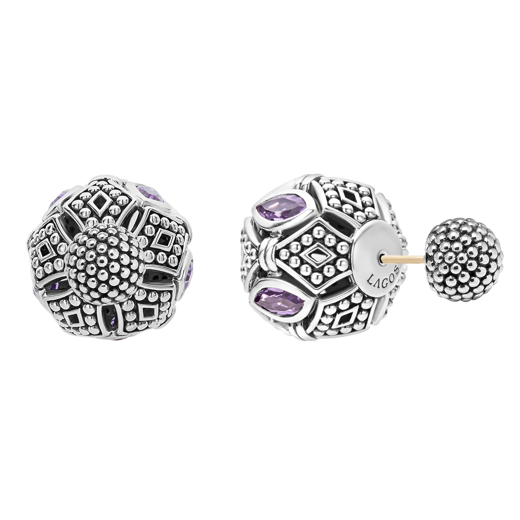 Signature Caviar Amethyst Earring Backs sold by LAGOS product image thumbnail 5