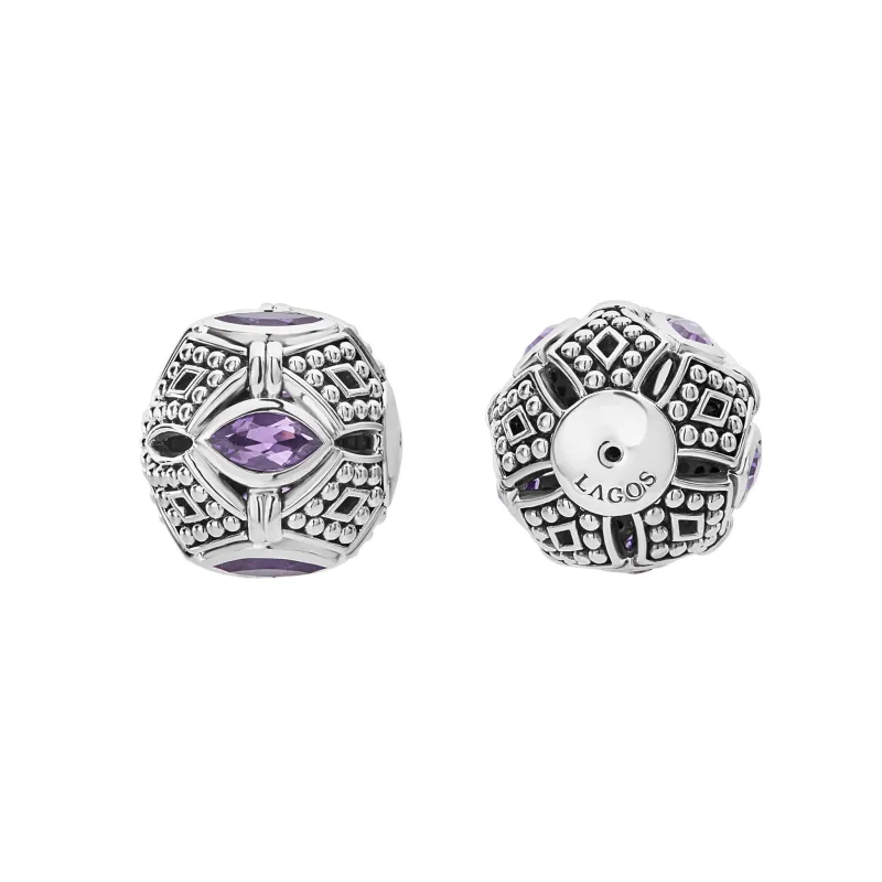 Signature Caviar Amethyst Earring Backs sold by LAGOS