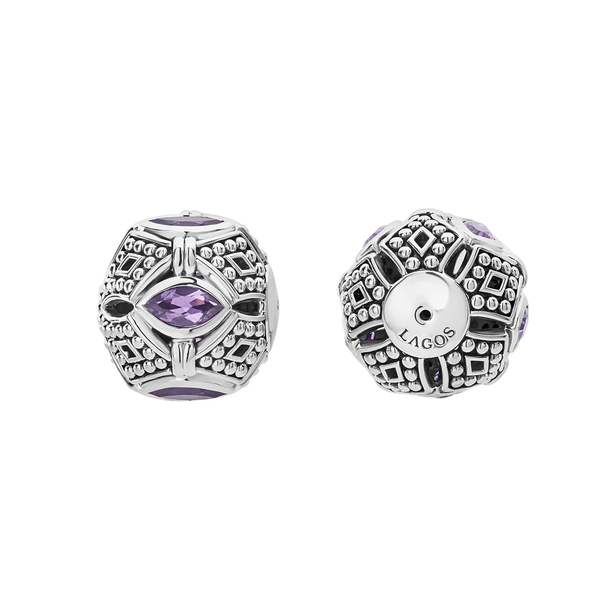 Signature Caviar Amethyst Earring Backs sold by LAGOS