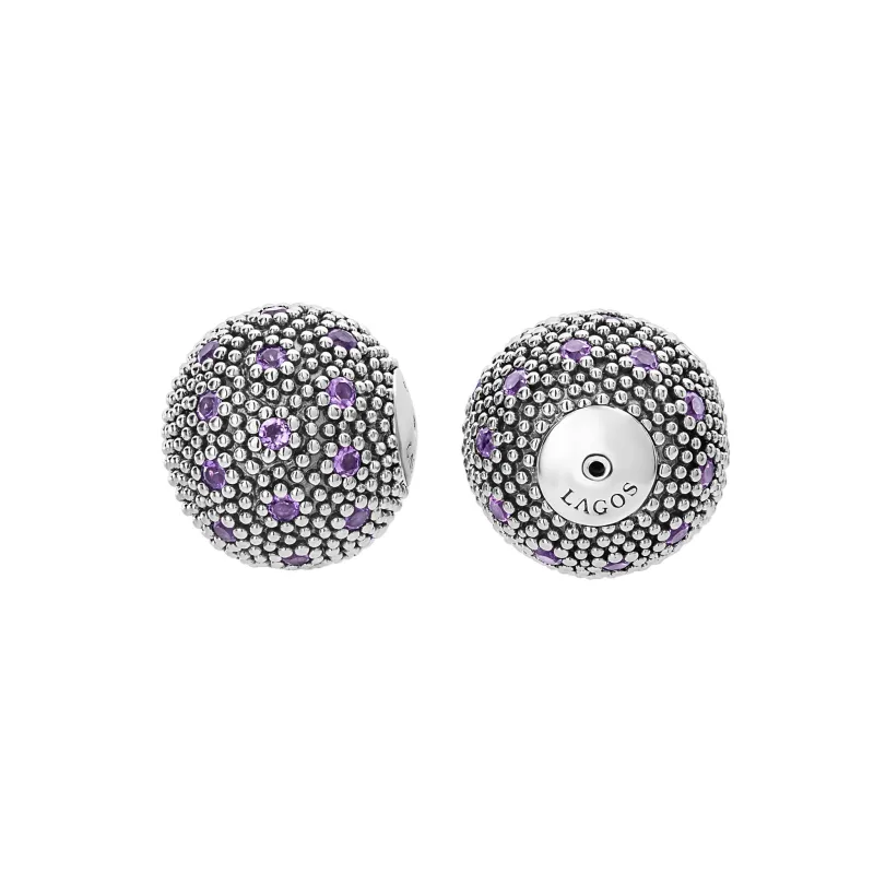 Signature Caviar Amethyst Earring Backs sold by LAGOS