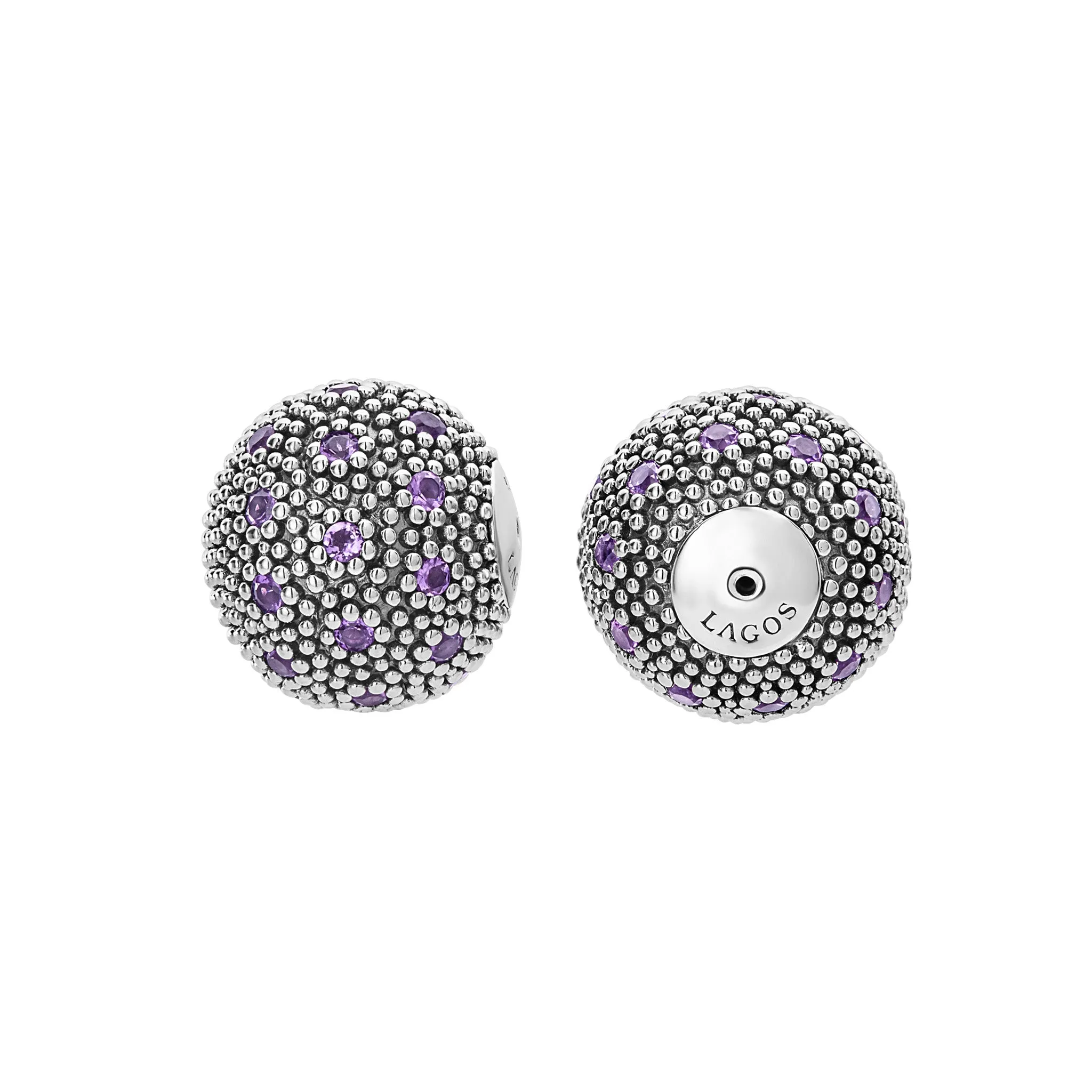 Signature Caviar Amethyst Earring Backs sold by LAGOS
