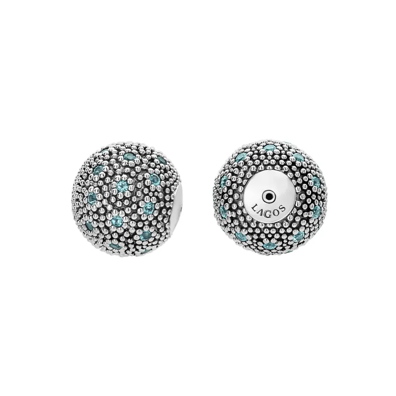 Signature Caviar Swiss Blue Topaz Earring Backs sold by LAGOS