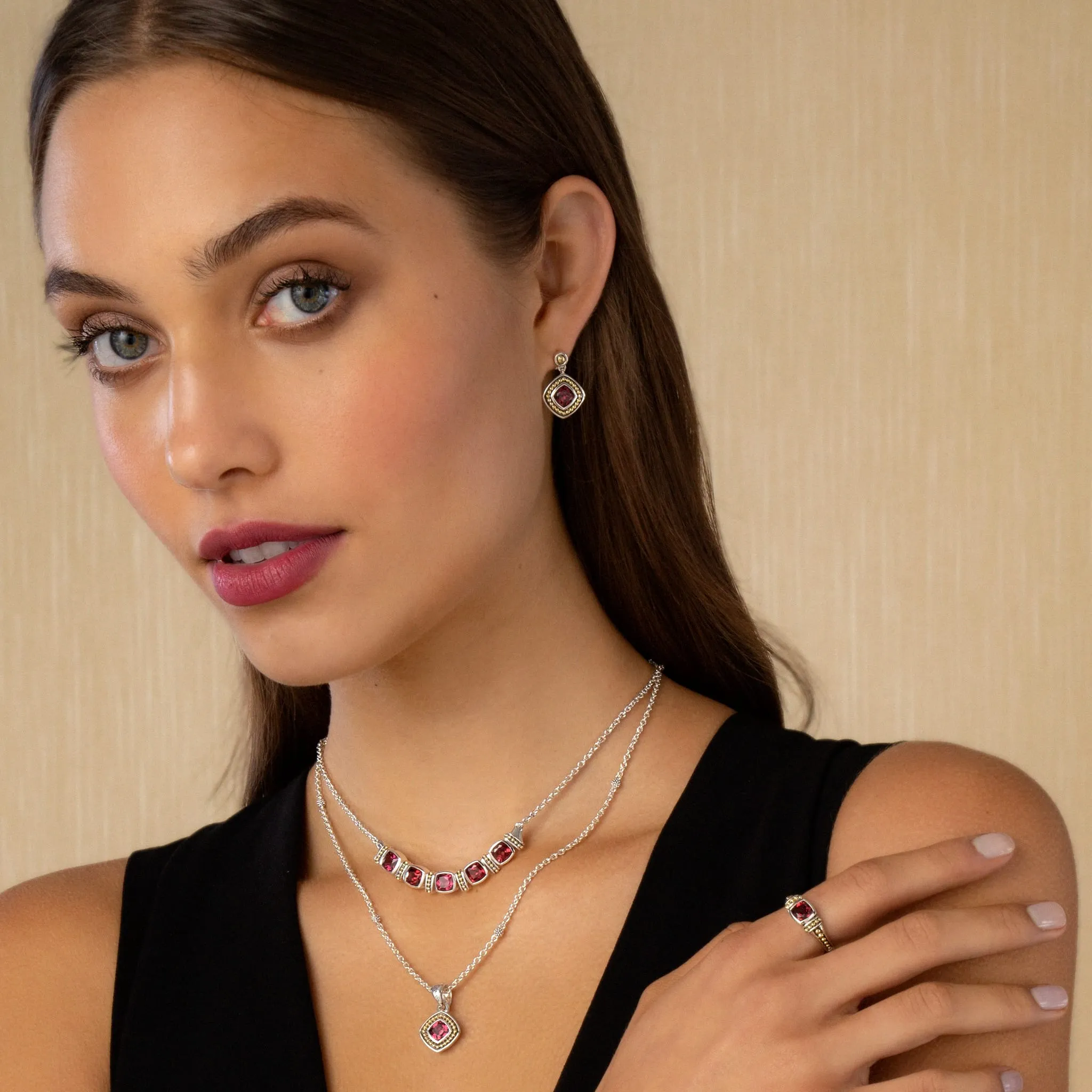 Rittenhouse Rhodolite Garnet Drop Earrings sold by LAGOS product image thumbnail 5