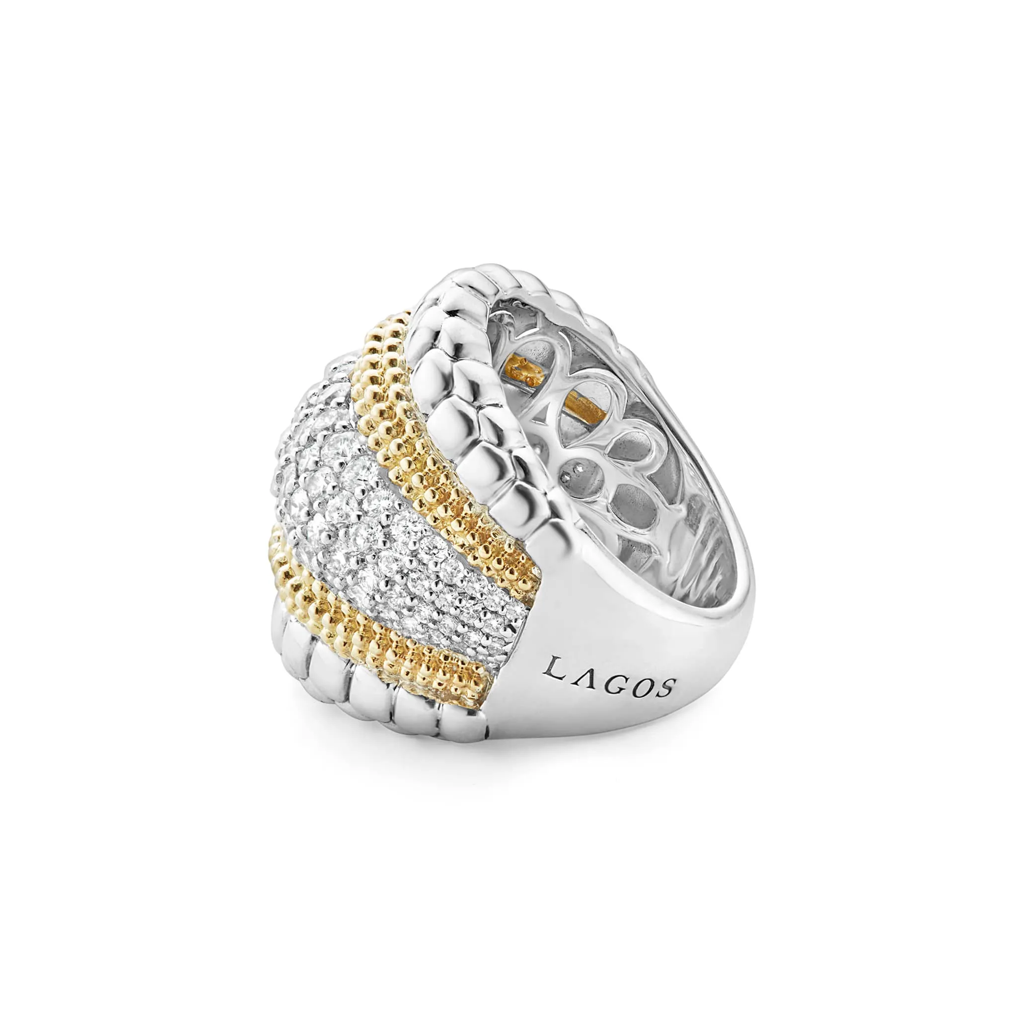 Caviar Lux Large Diamond Statement Ring sold by LAGOS product image thumbnail 4