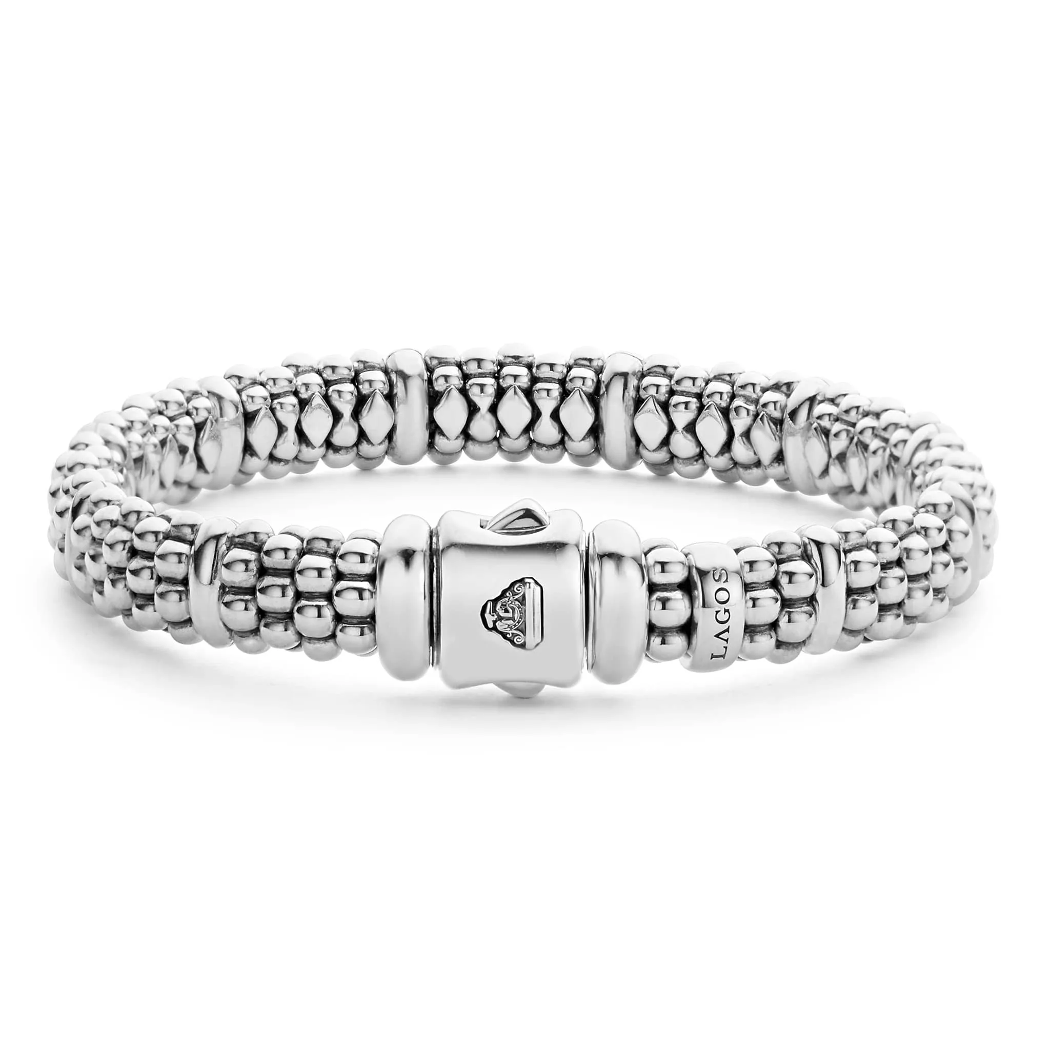 Signature Caviar Silver Station Caviar Bracelet | 9mm sold by LAGOS product image thumbnail 4