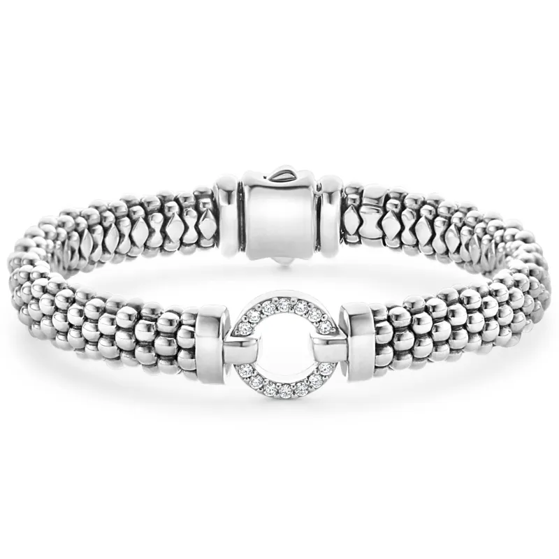 Enso Diamond Circle Caviar Bracelet | 9mm sold by LAGOS