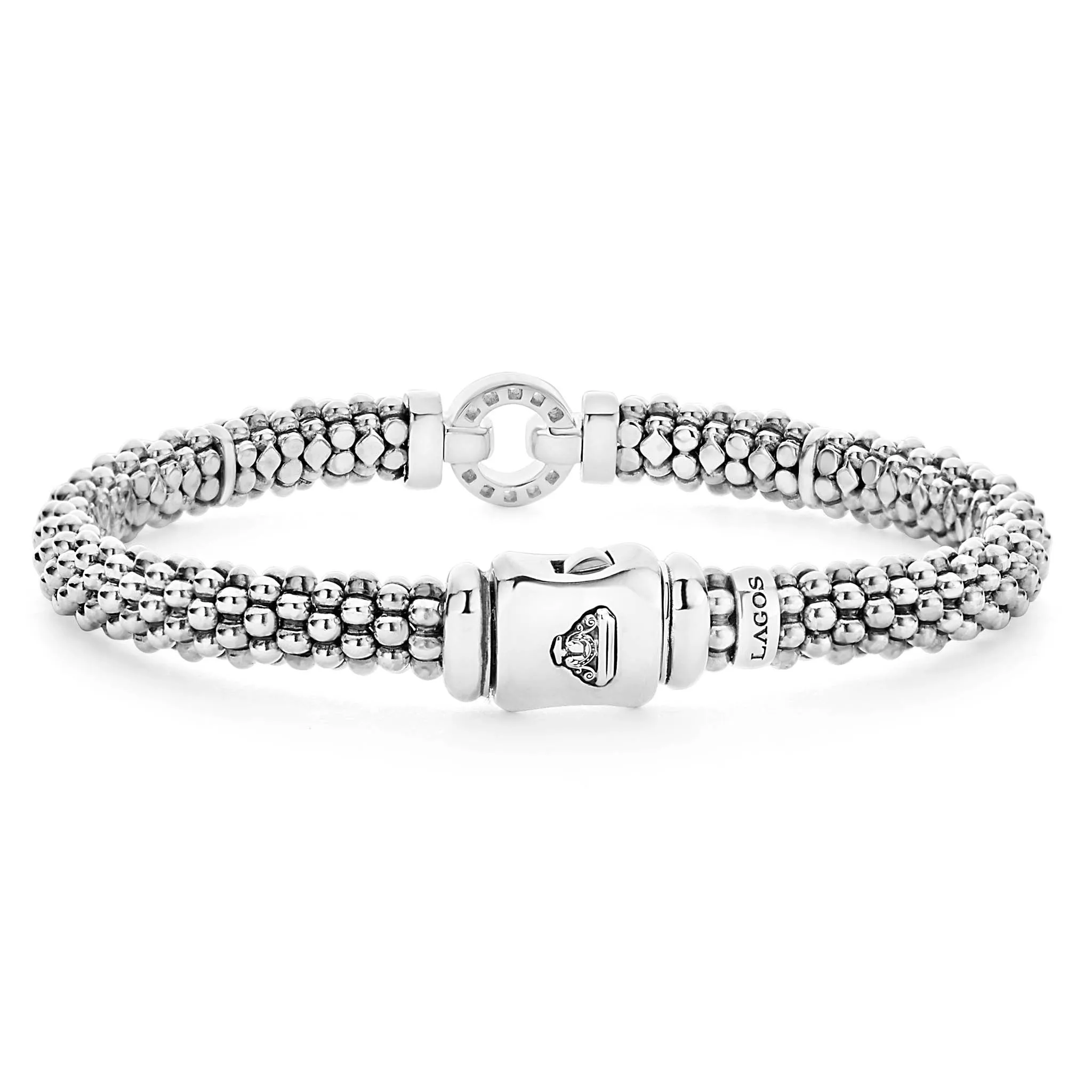 Enso Diamond Circle Caviar Bracelet | 6mm sold by LAGOS product image thumbnail 5