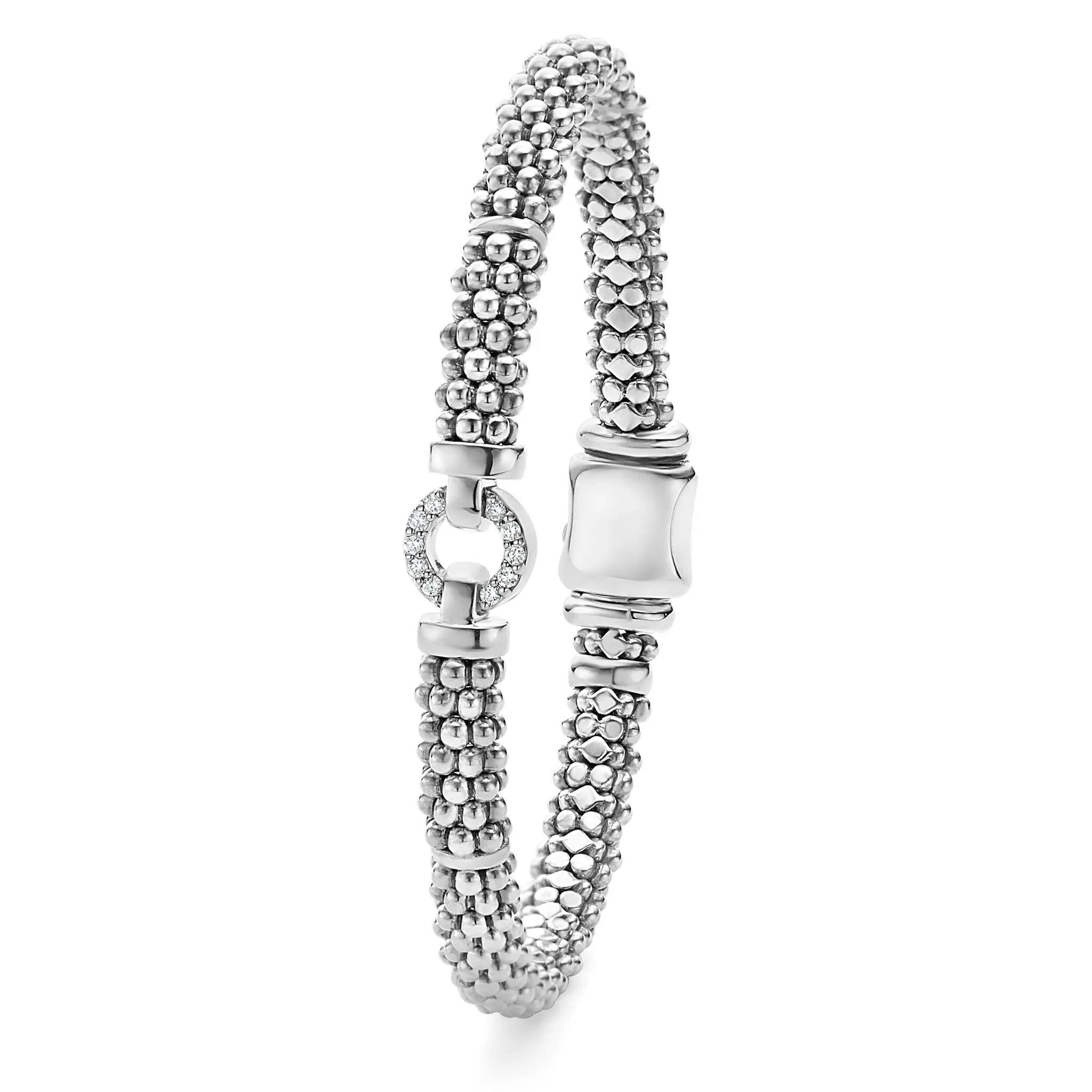 Enso Diamond Circle Caviar Bracelet | 6mm sold by LAGOS product image thumbnail 3