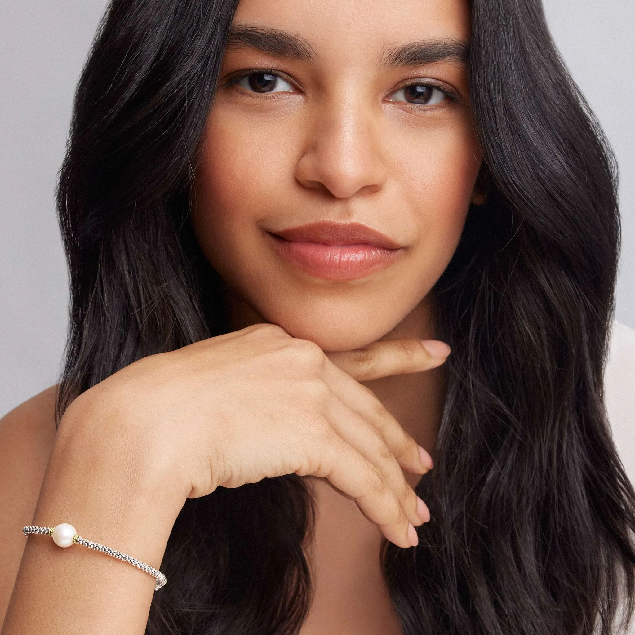 Luna Single Pearl Caviar Bracelet | 3mm sold by LAGOS product image thumbnail 2