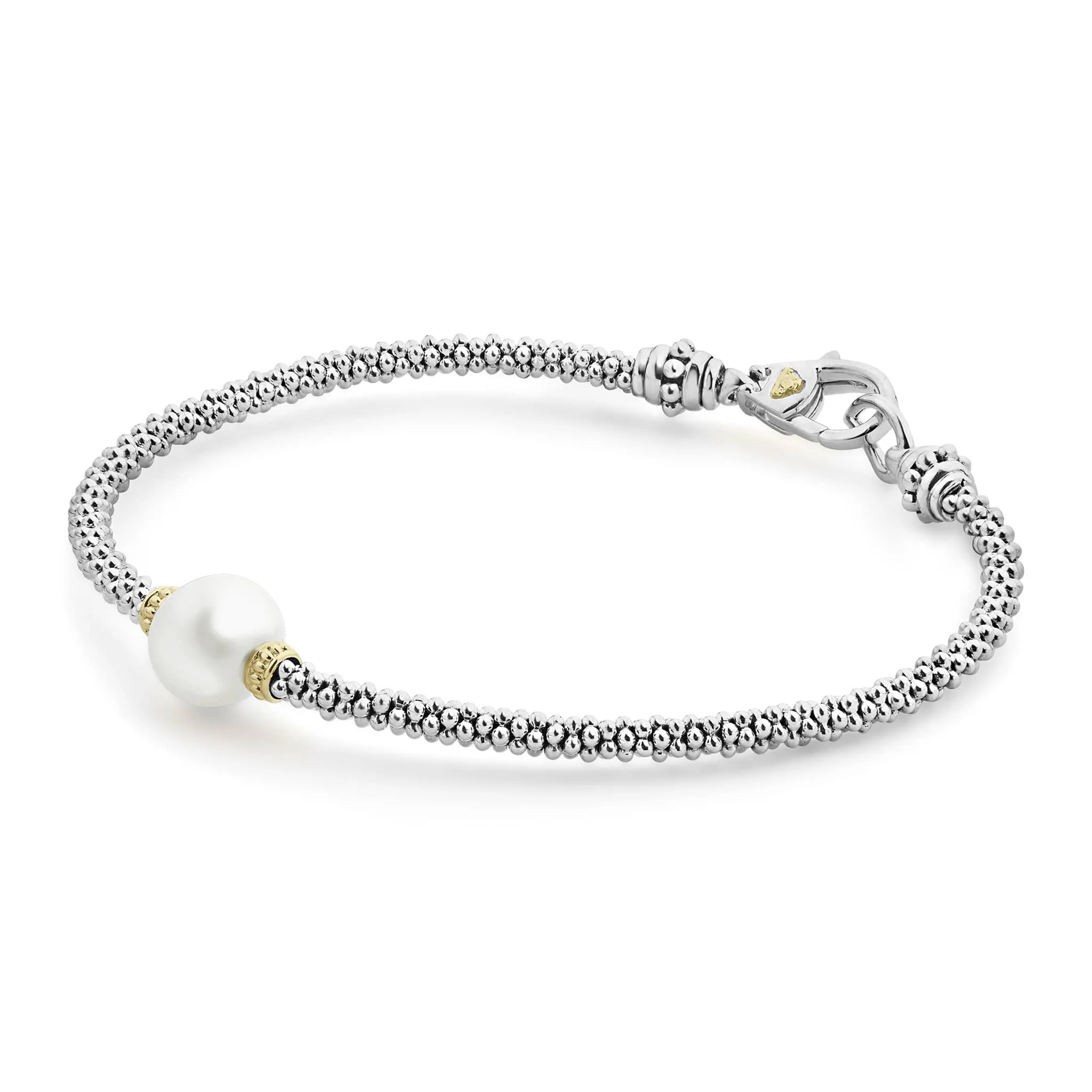 Luna Single Pearl Caviar Bracelet | 3mm sold by LAGOS product image thumbnail 4