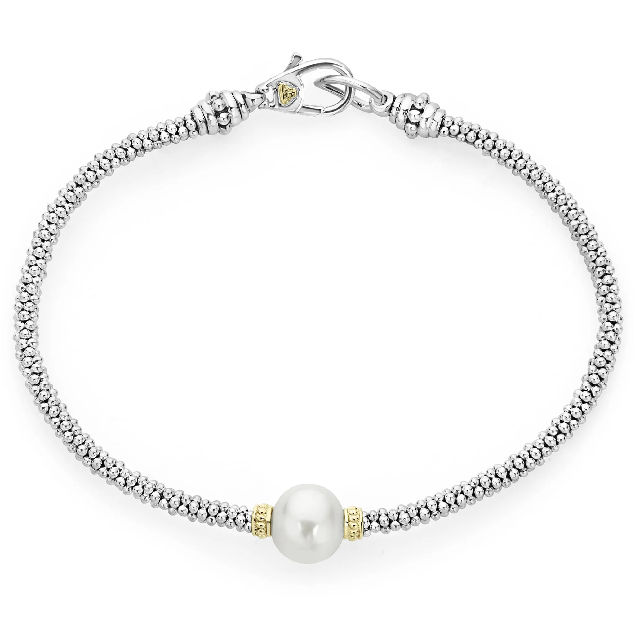 Luna Single Pearl Caviar Bracelet | 3mm sold by LAGOS