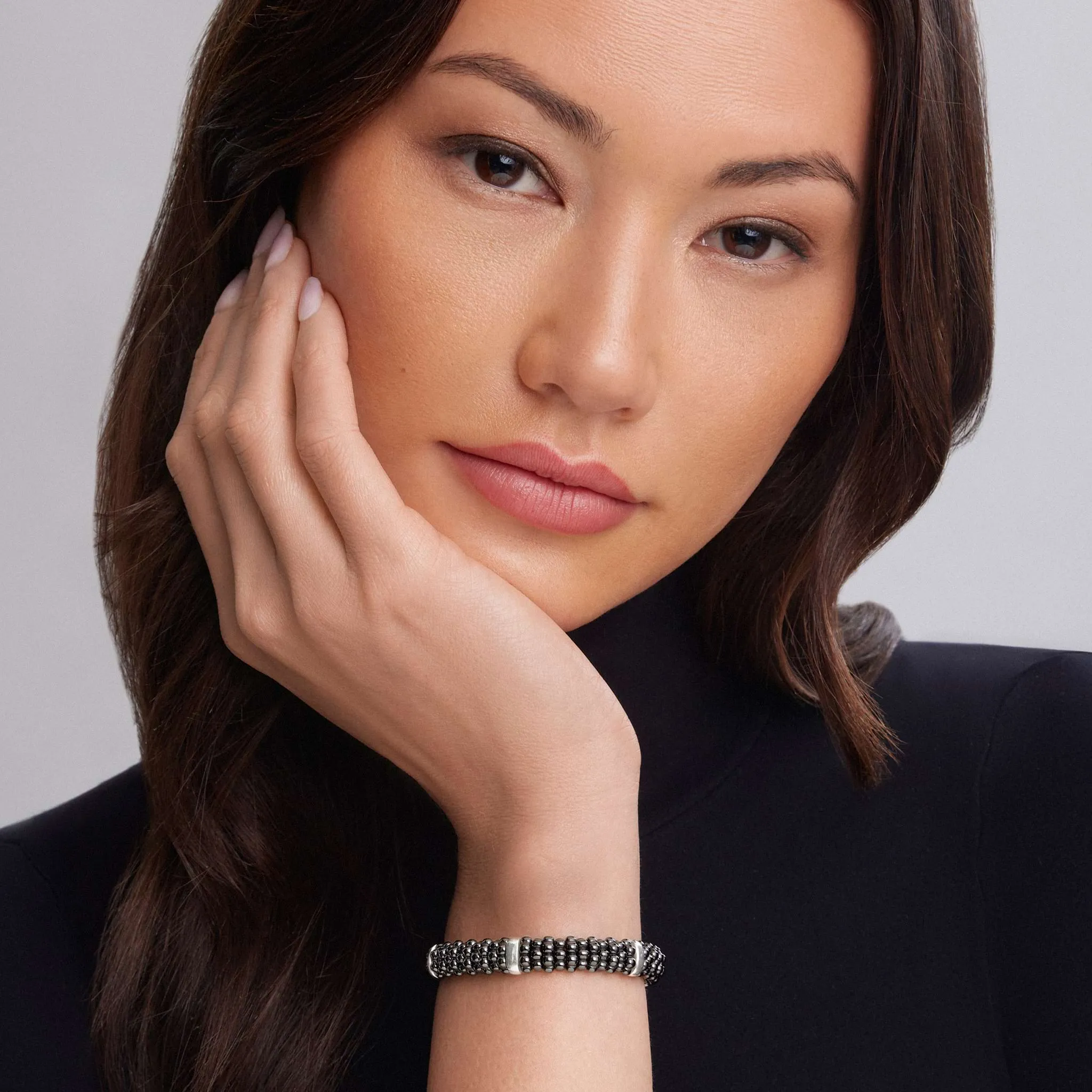 Black Caviar Silver Station Ceramic Caviar Bracelet | 9mm sold by LAGOS product image thumbnail 2