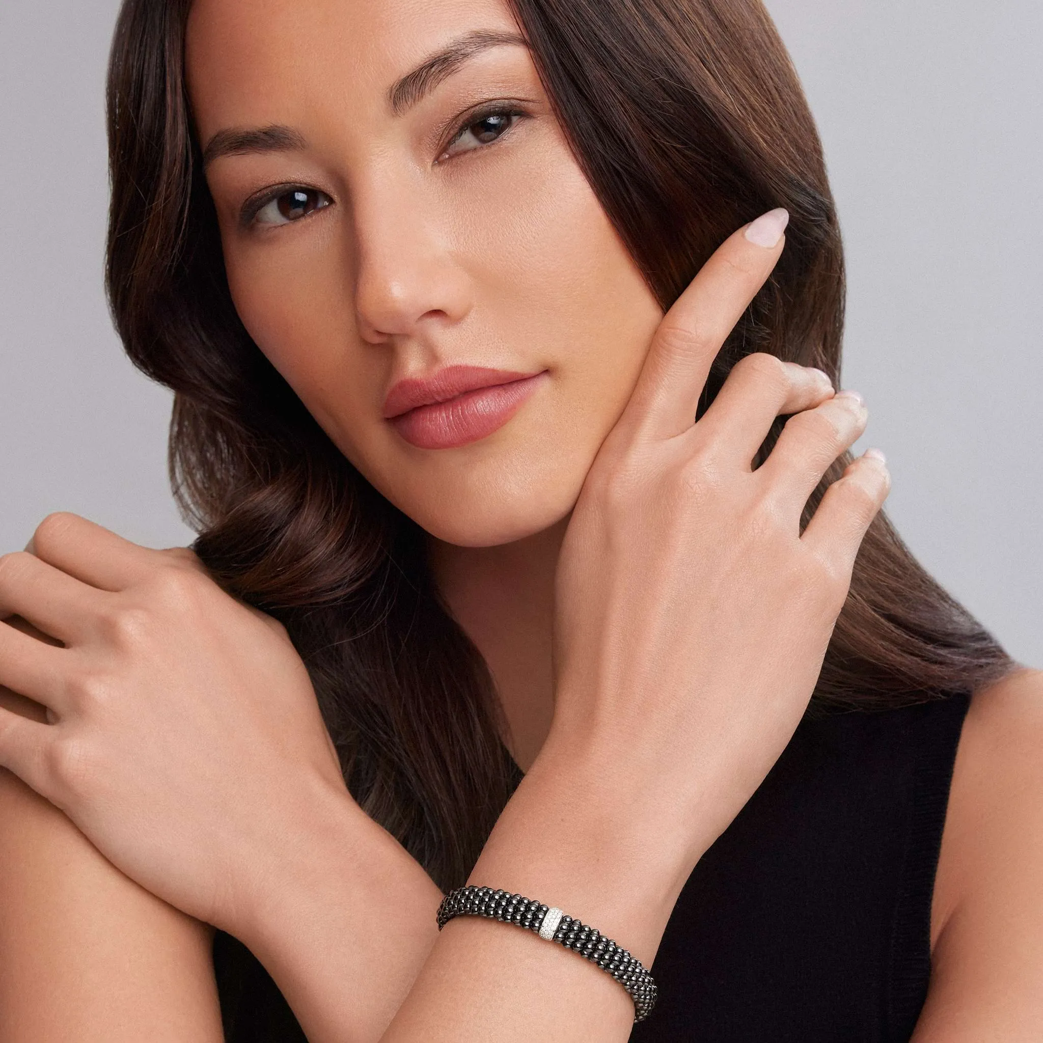 Black Caviar Single Station Ceramic Diamond Bracelet | 9mm sold by LAGOS product image thumbnail 2