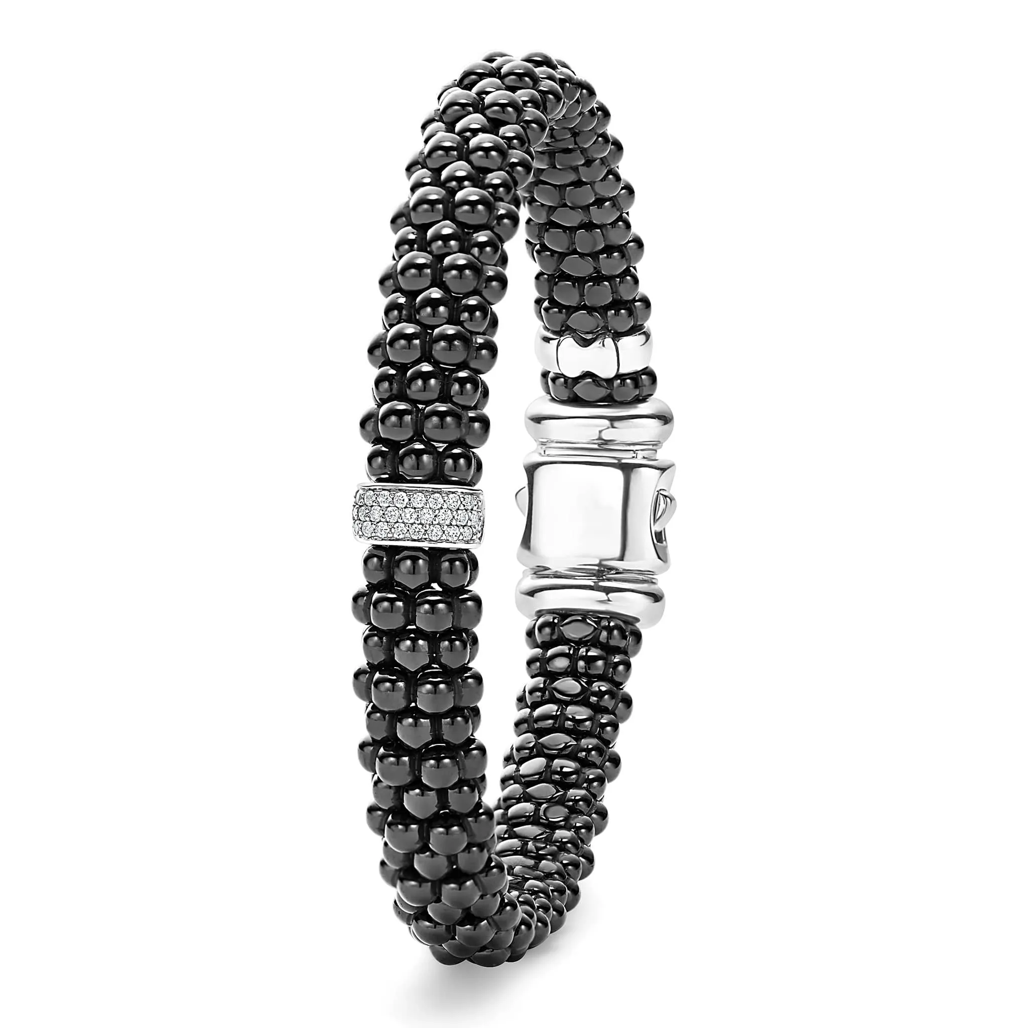 Black Caviar Single Station Ceramic Diamond Bracelet | 9mm sold by LAGOS product image thumbnail 3