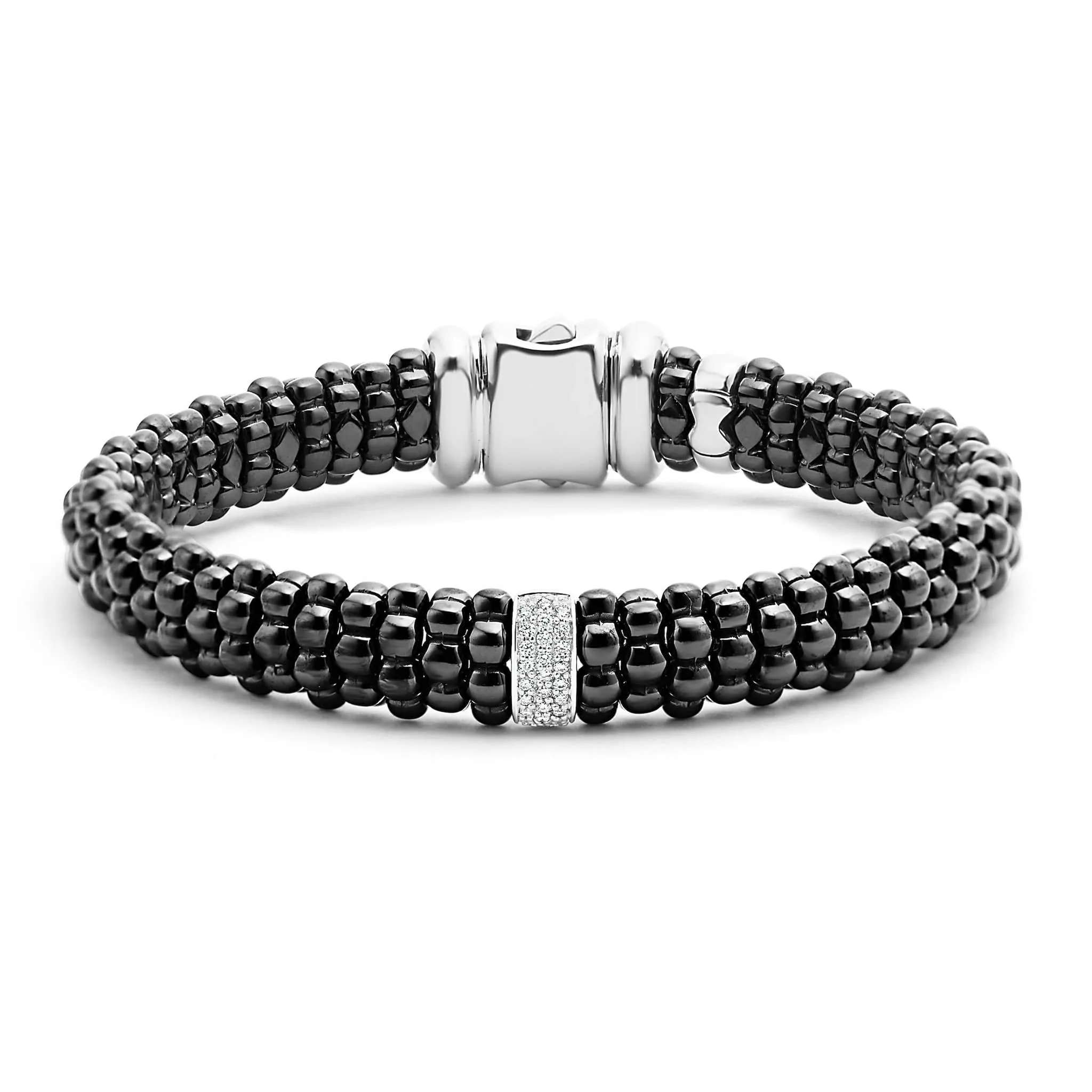 Black Caviar Single Station Ceramic Diamond Bracelet | 9mm sold by LAGOS