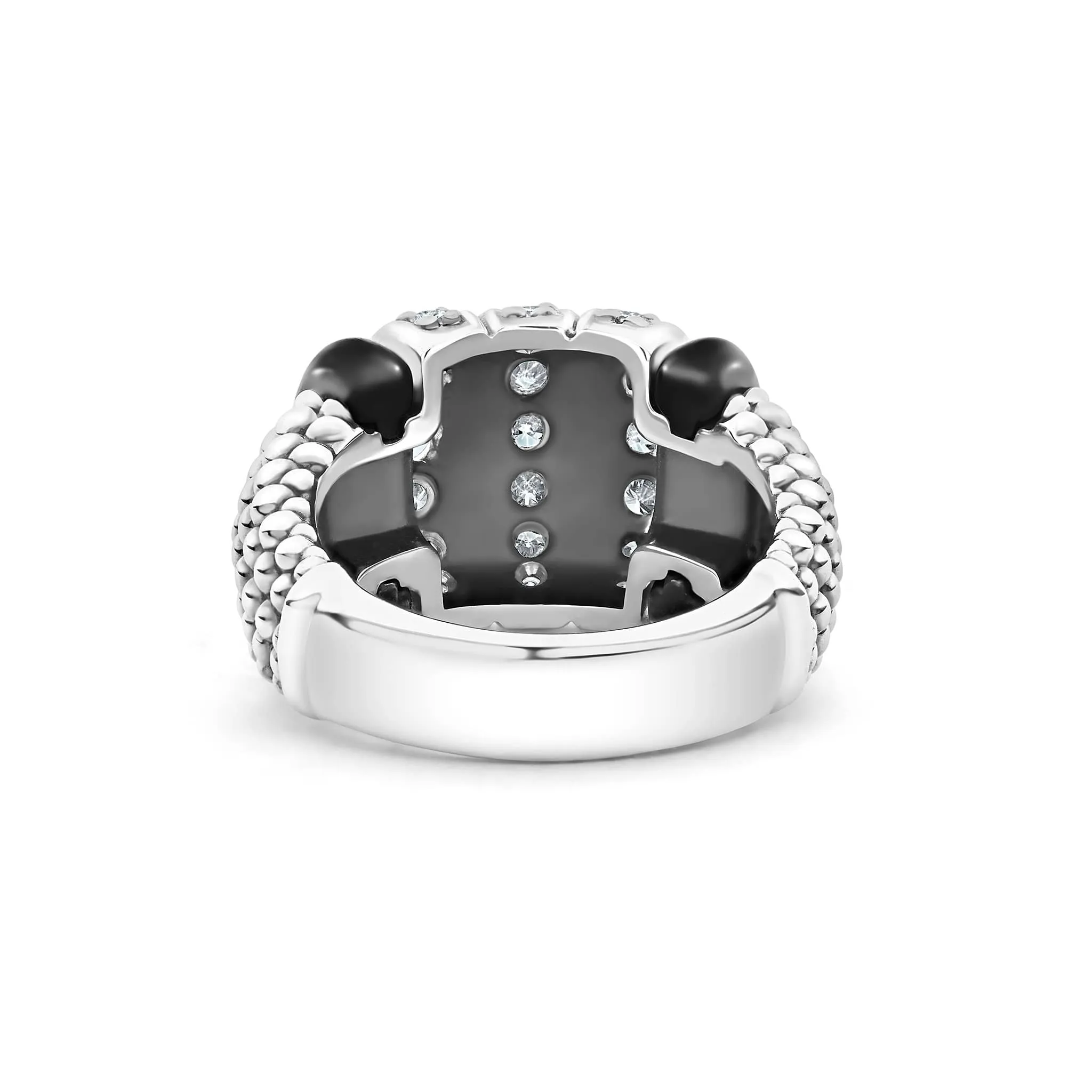 Black Caviar Black Three Station Ceramic Caviar Diamond Ring sold by LAGOS product image thumbnail 5