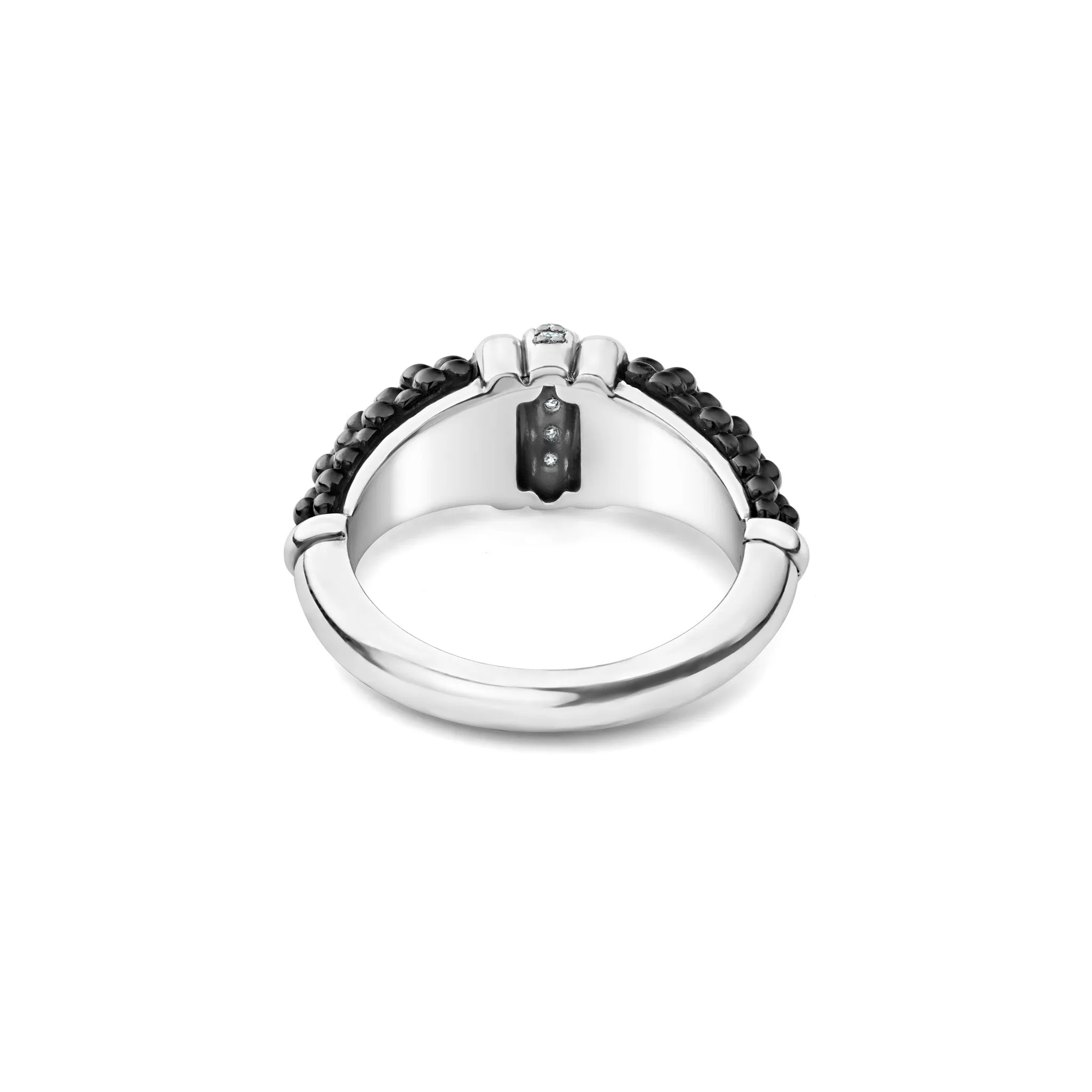 Black Caviar Black Ceramic Diamond Stacking Ring sold by LAGOS product image thumbnail 5