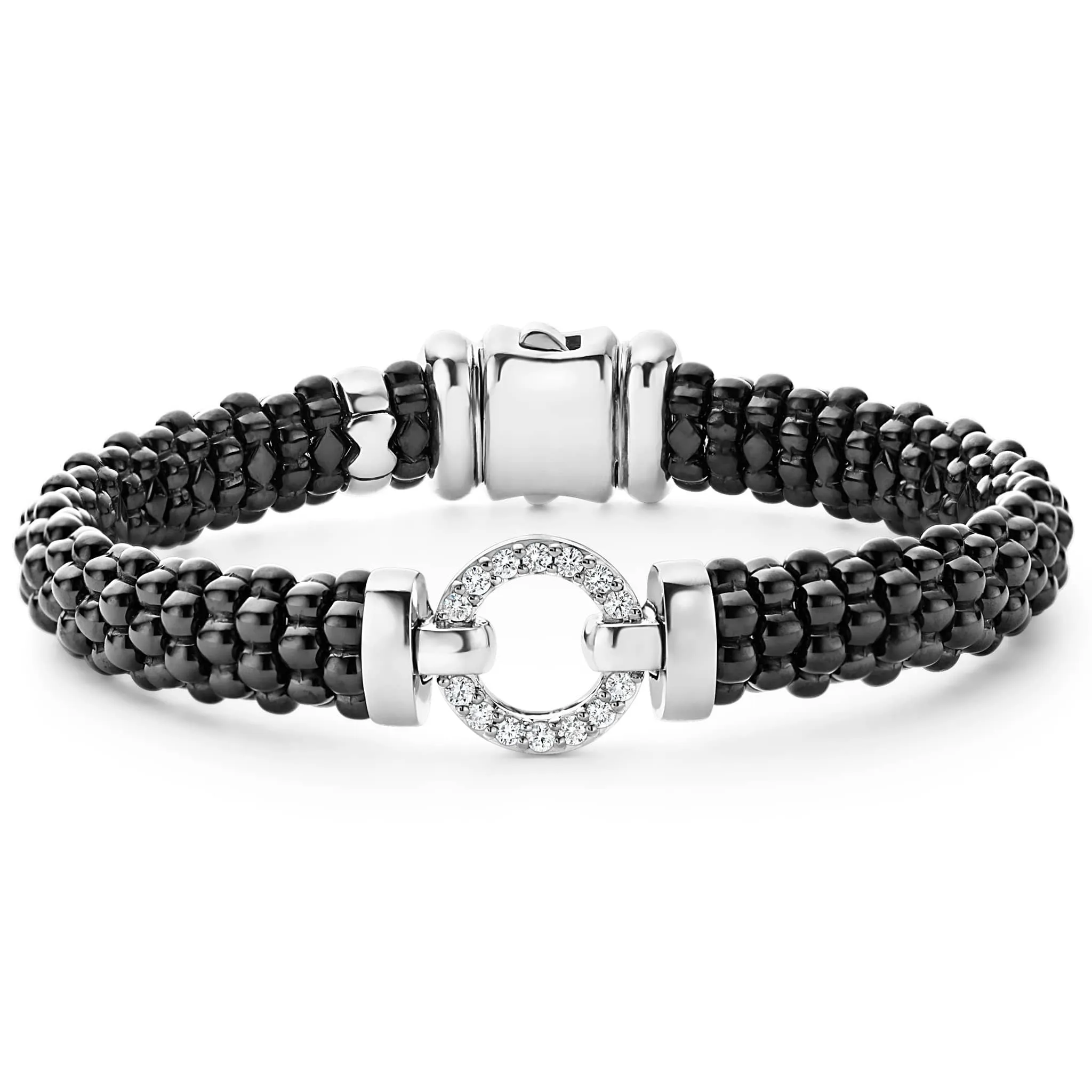 Black Caviar Black Ceramic Diamond Circle Bracelet | 9mm sold by LAGOS
