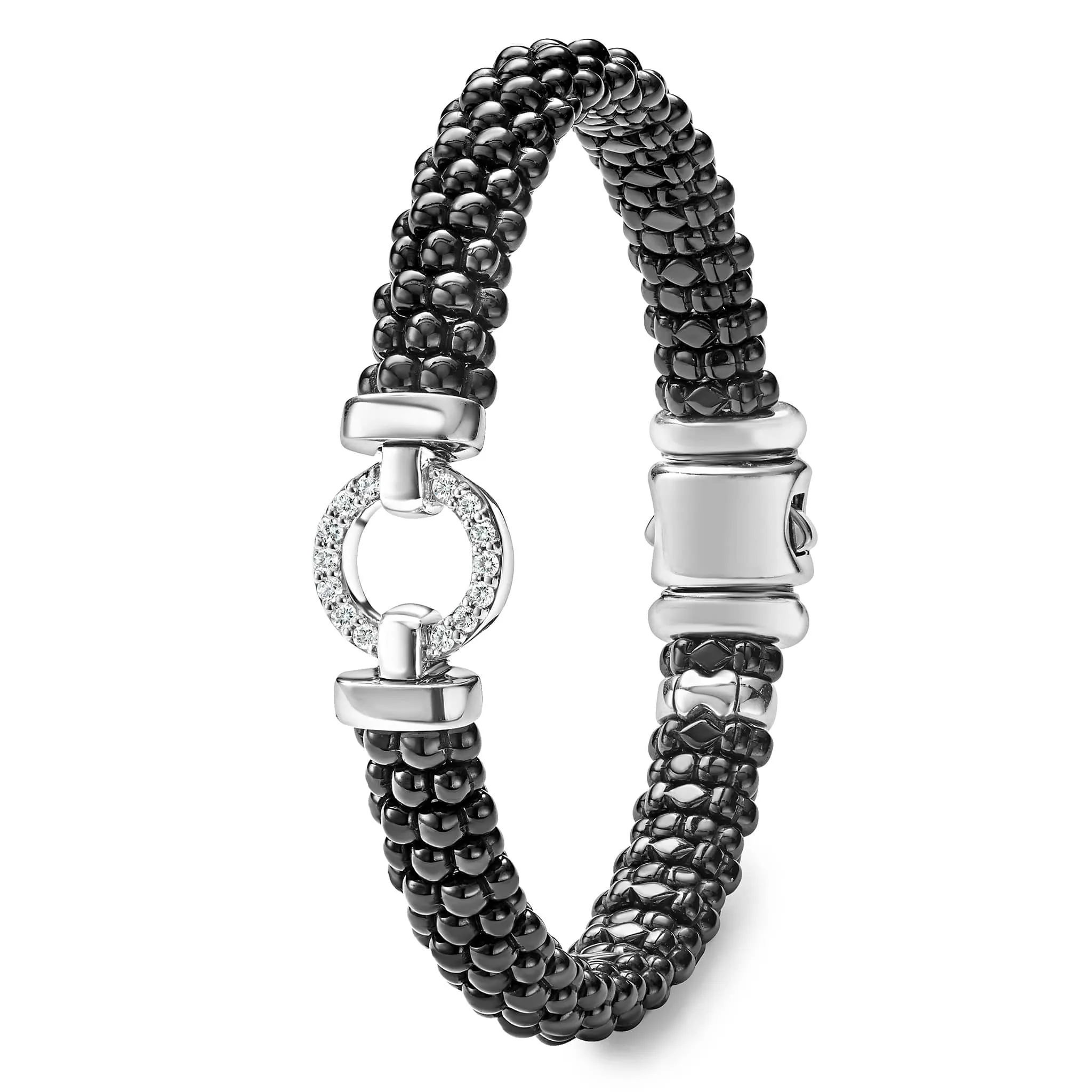 Black Caviar Black Ceramic Diamond Circle Bracelet | 9mm sold by LAGOS product image thumbnail 3