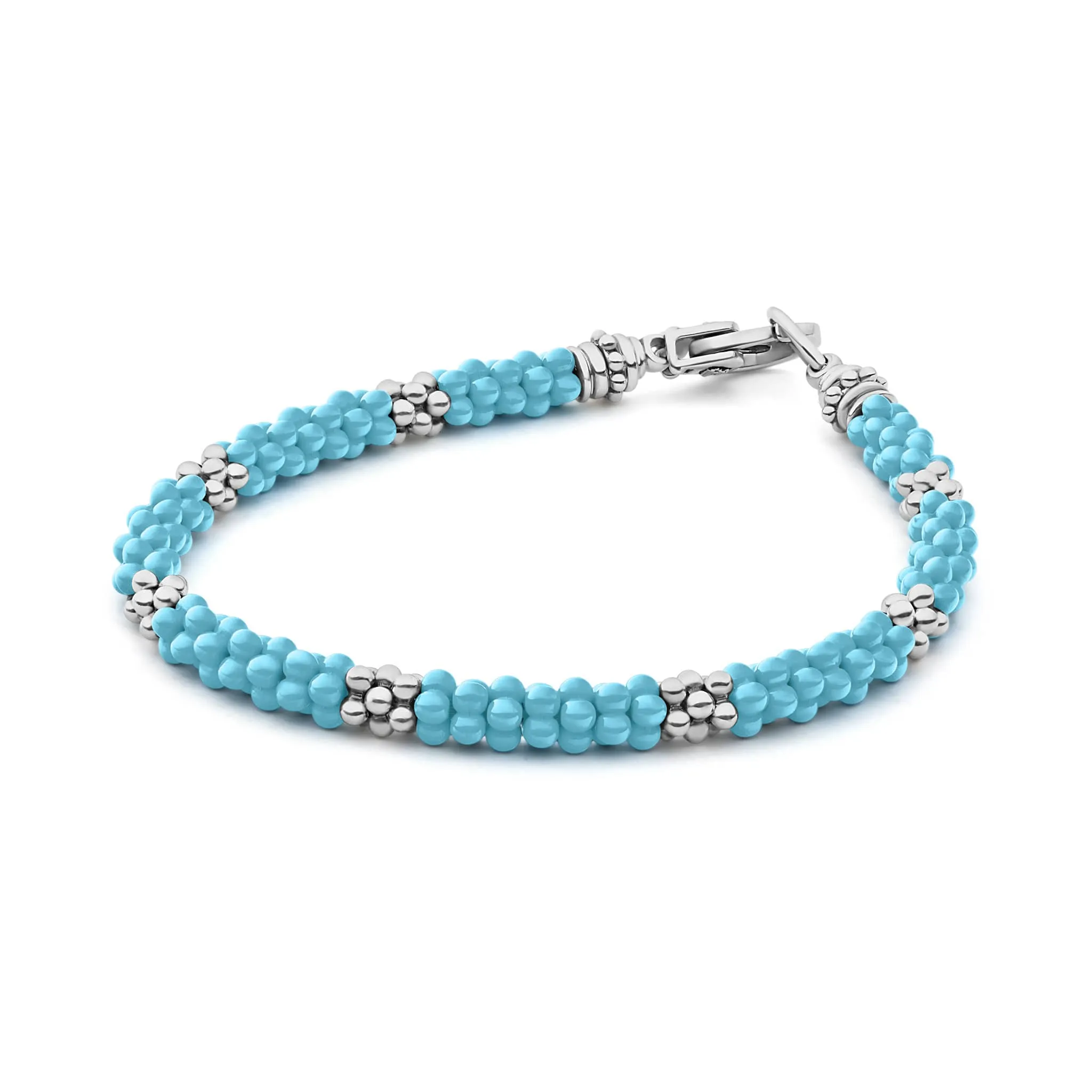 Blue Caviar Seven Silver Station Ceramic Bracelet | 5mm sold by LAGOS product image thumbnail 4