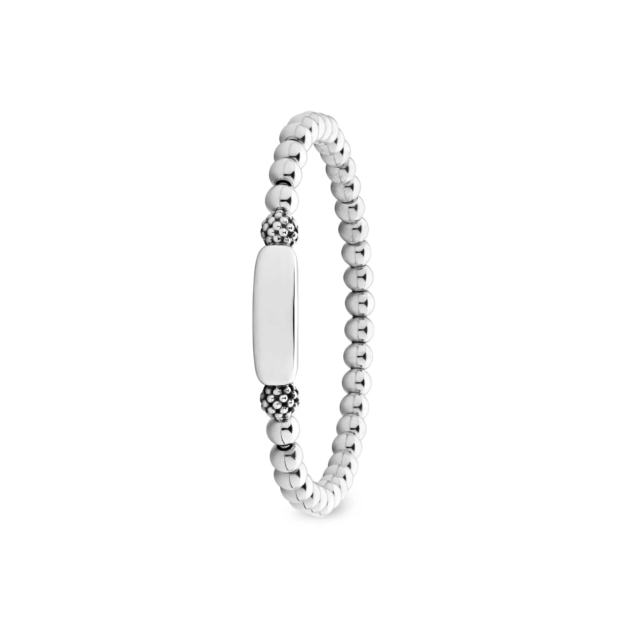 Signature Caviar Silver Station Stretch Bead Bracelet sold by LAGOS product image thumbnail 4