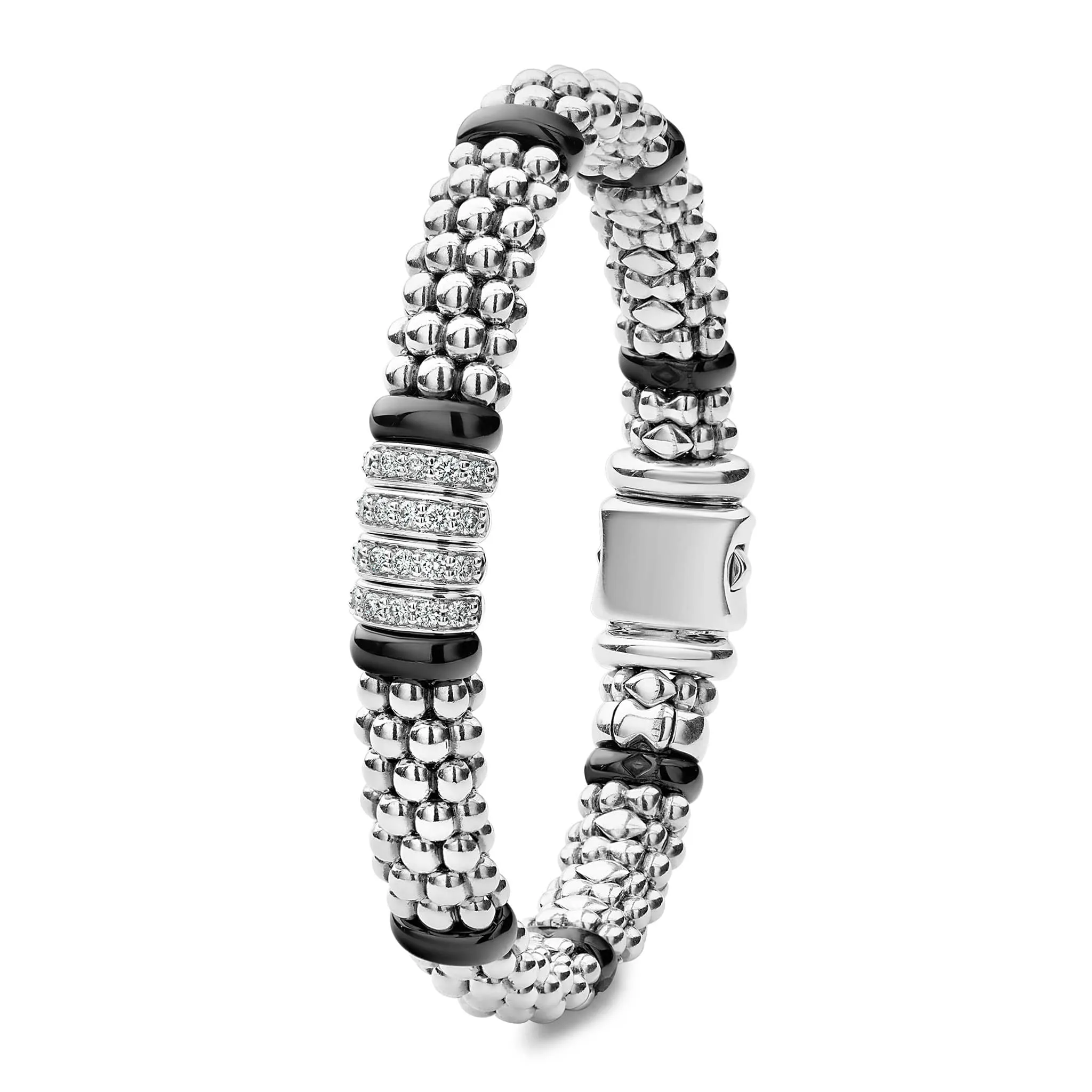 Black Caviar Black Four Station Diamond Caviar Bracelet | 9mm sold by LAGOS product image thumbnail 3