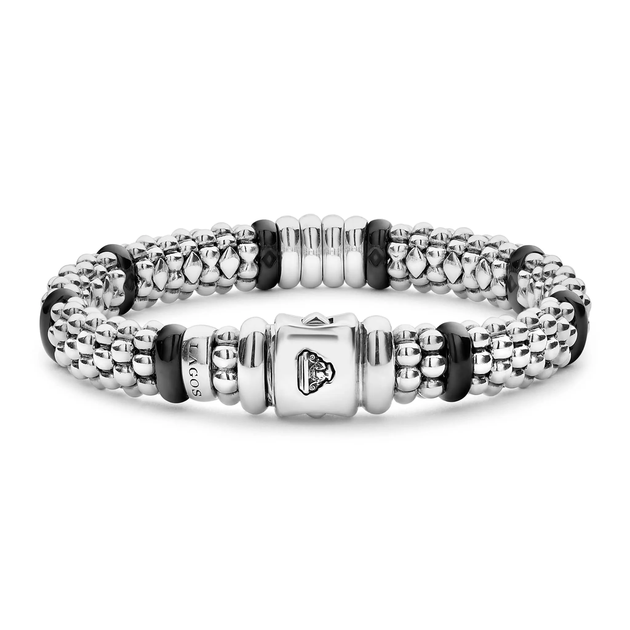 Black Caviar Black Four Station Diamond Caviar Bracelet | 9mm sold by LAGOS product image thumbnail 5