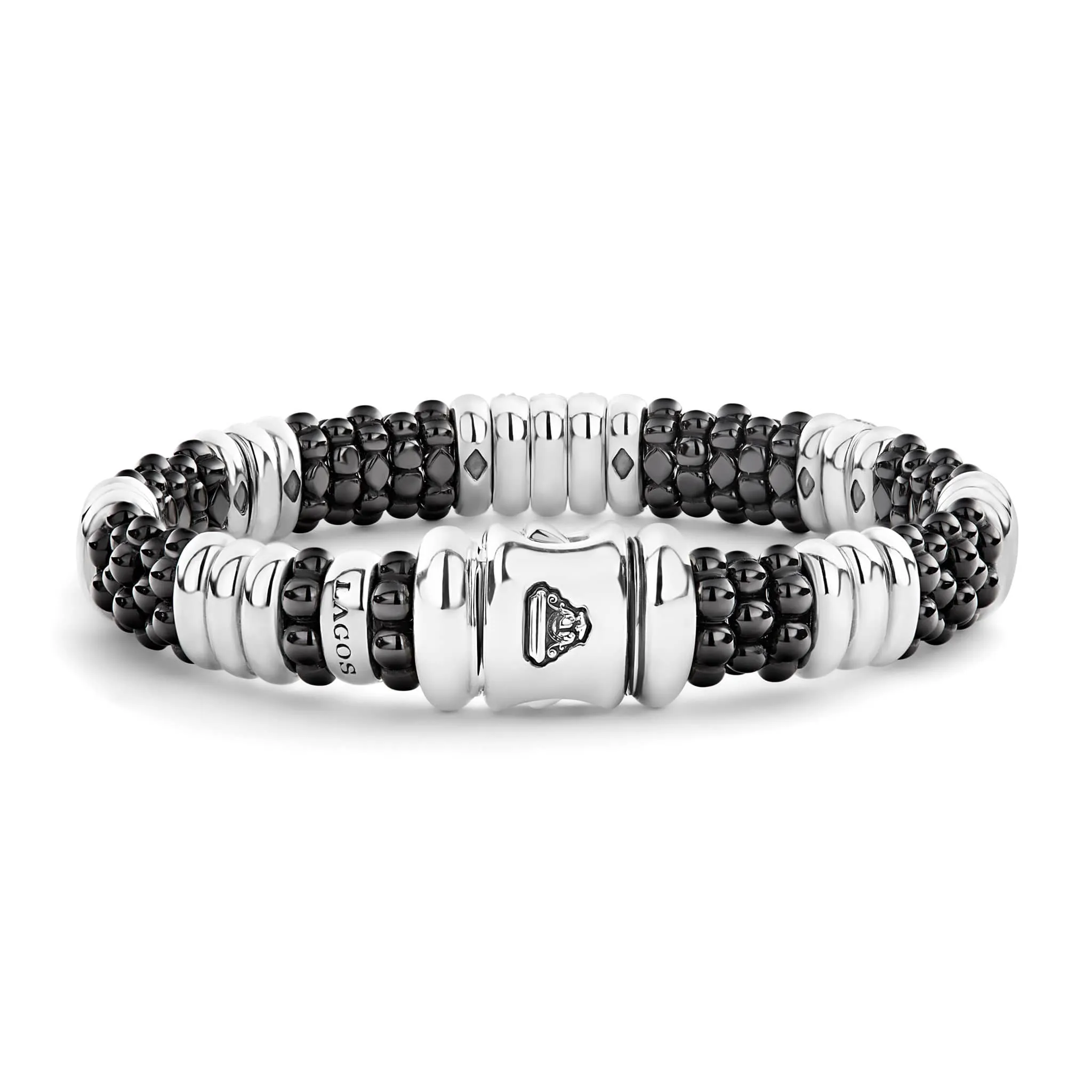 Black Caviar Five Station Ceramic Diamond Bracelet | 9mm sold by LAGOS product image thumbnail 5