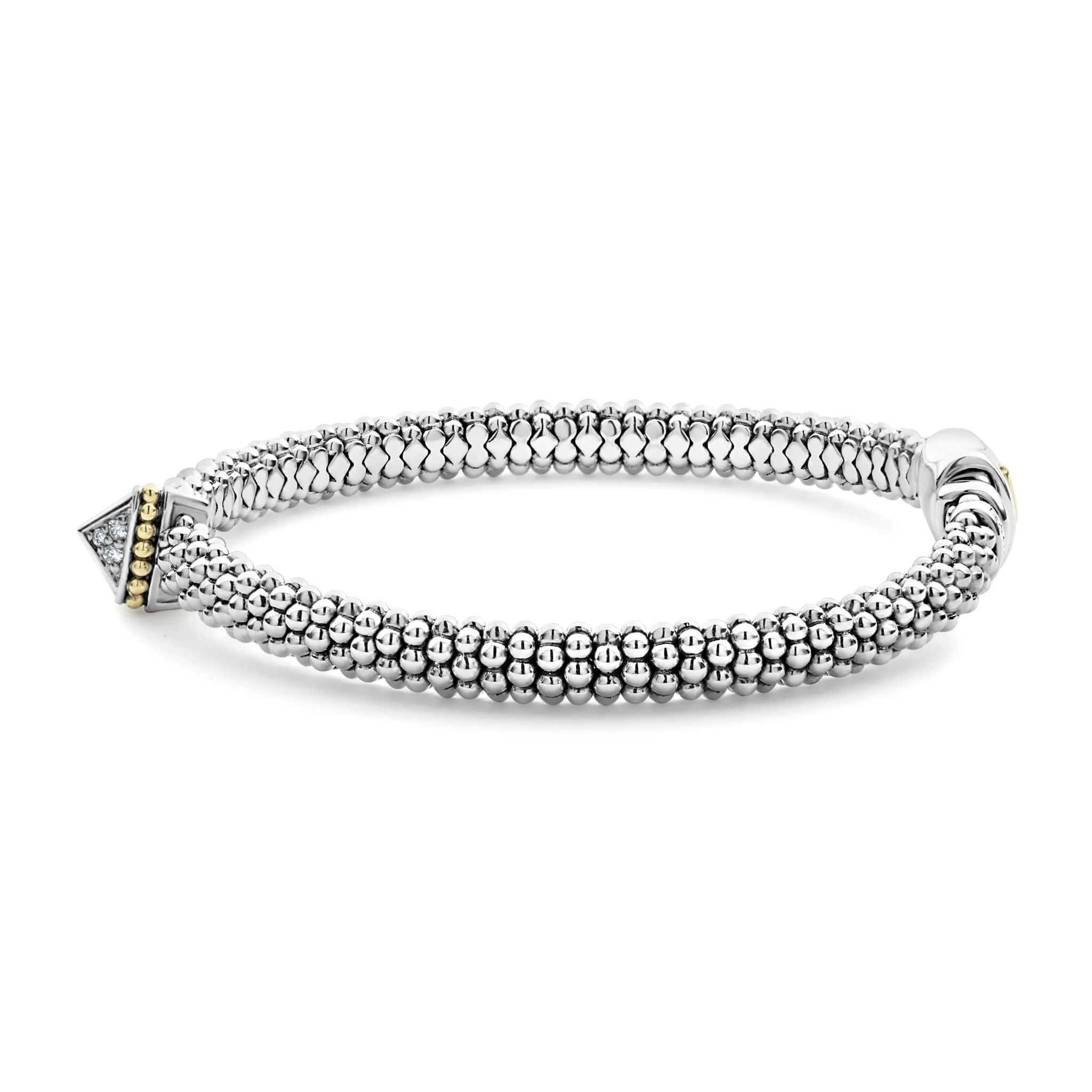 KSL Single Station Pyramid Diamond Caviar Bracelet | 6mm sold by LAGOS product image thumbnail 4