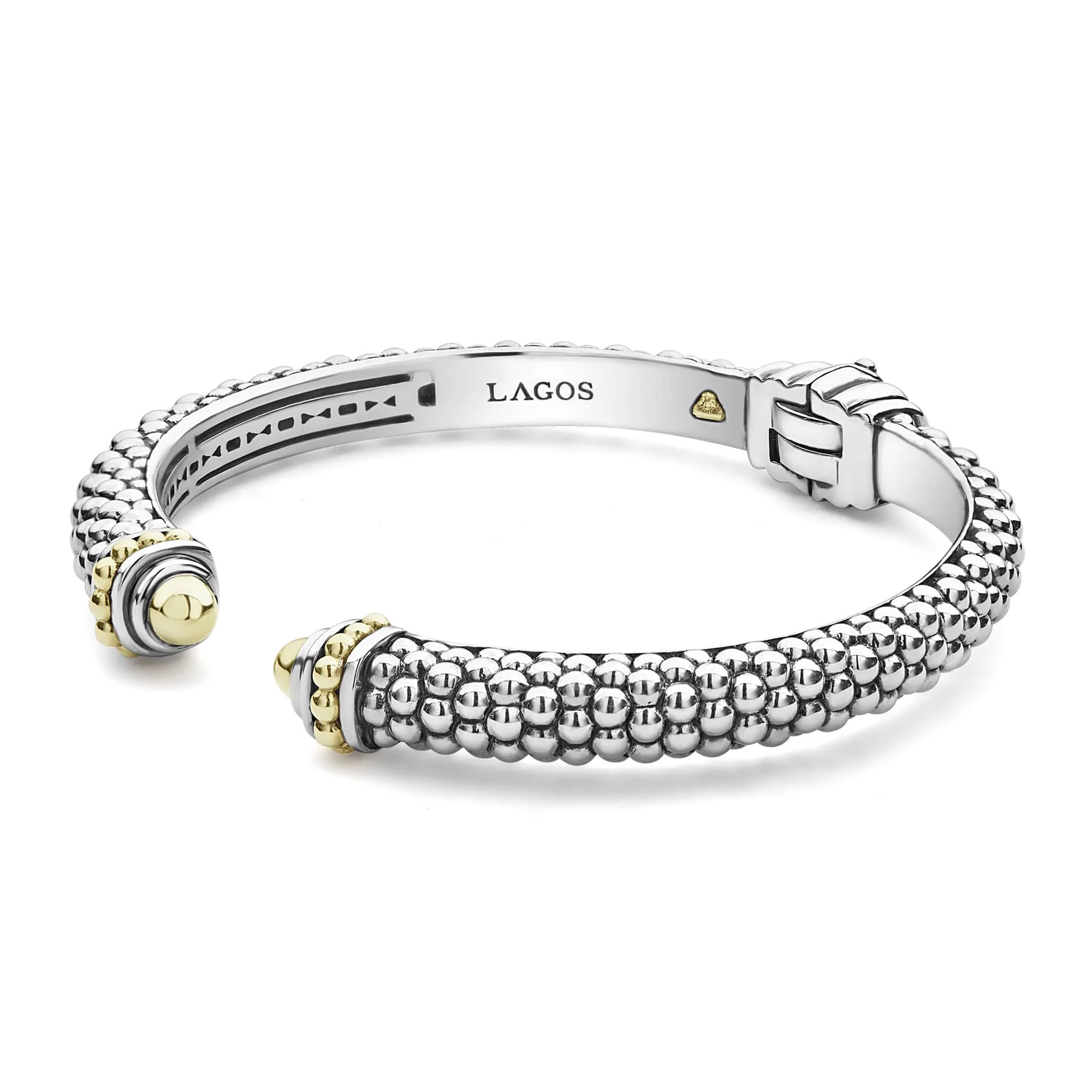 Signature Caviar Two-Tone Cuff Bracelet sold by LAGOS product image thumbnail 4