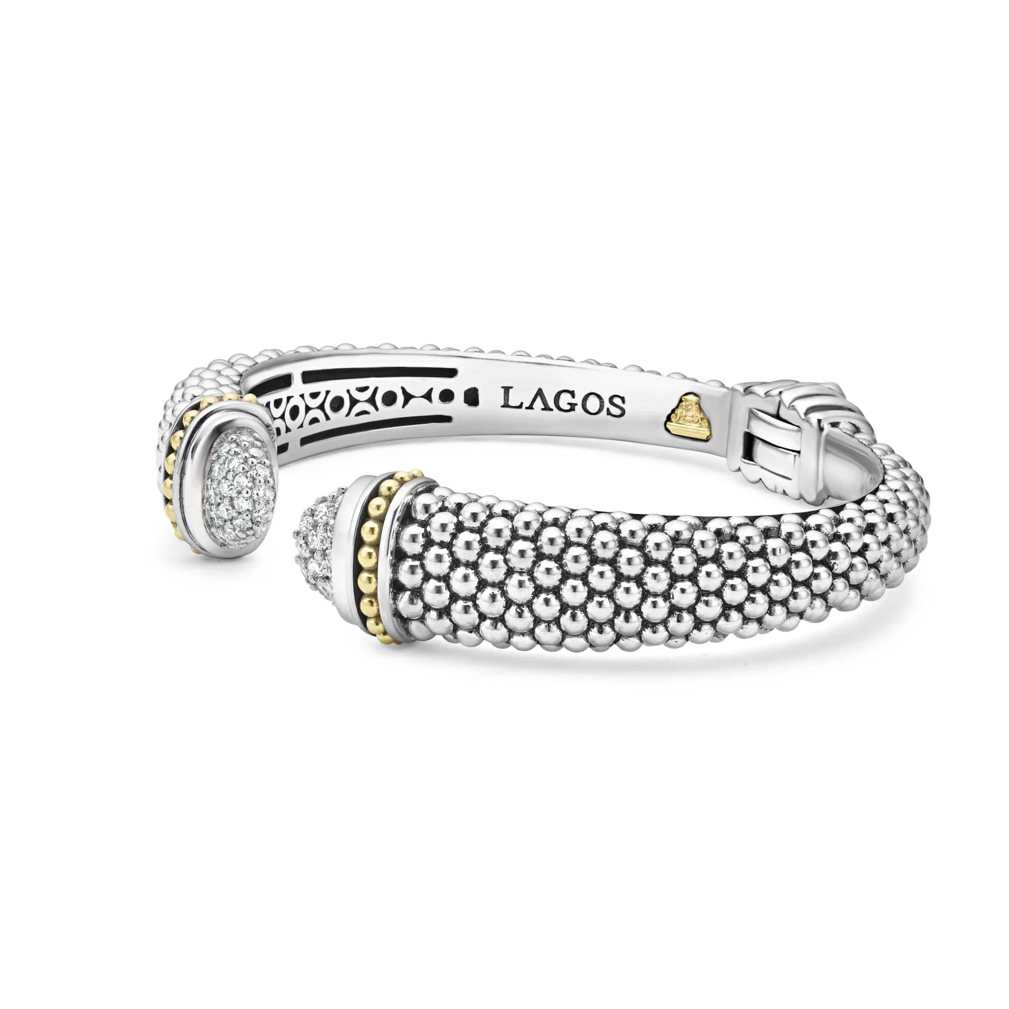 Caviar Lux Diamond Cuff Bracelet | 12mm sold by LAGOS product image thumbnail 4