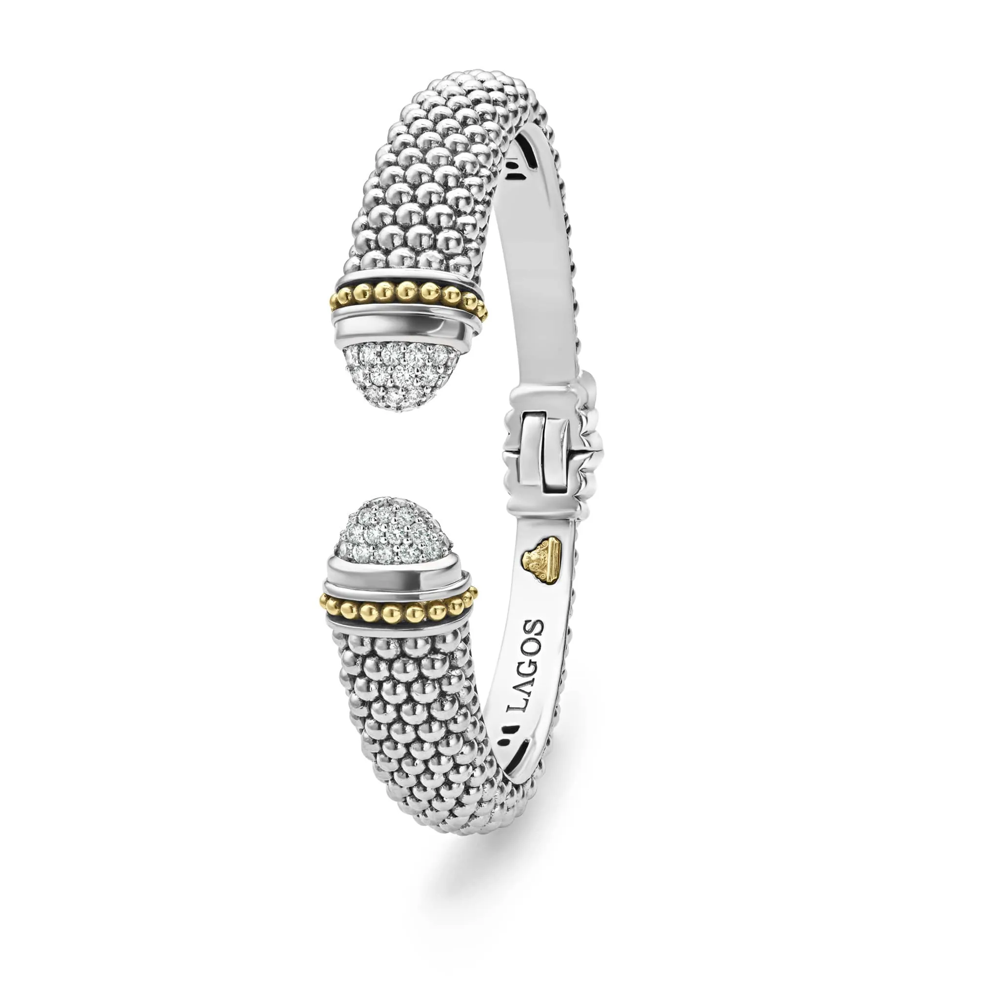 Caviar Lux Diamond Cuff Bracelet | 12mm sold by LAGOS product image thumbnail 3