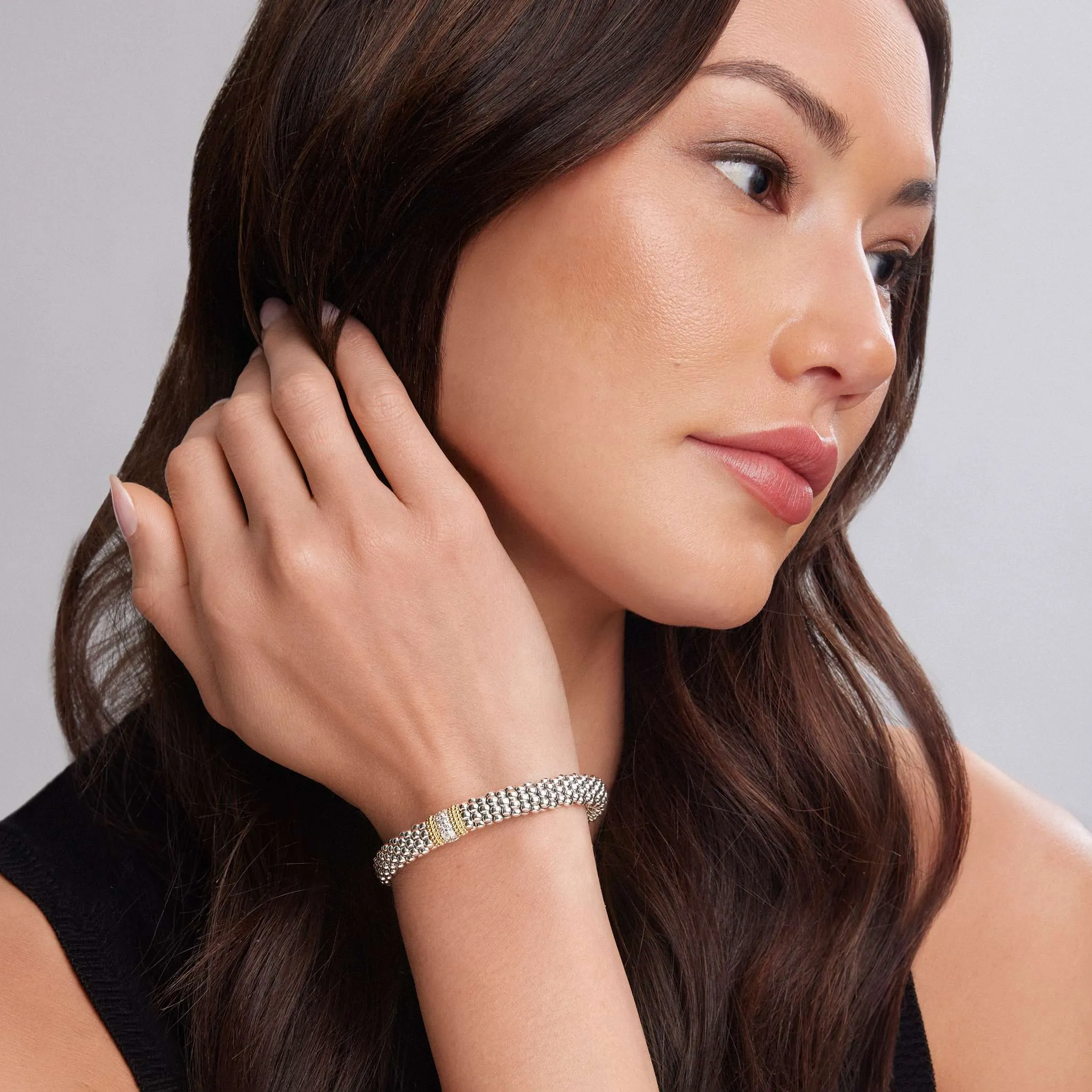 Caviar Lux Single Station Diamond Caviar Bracelet | 9mm sold by LAGOS product image thumbnail 2