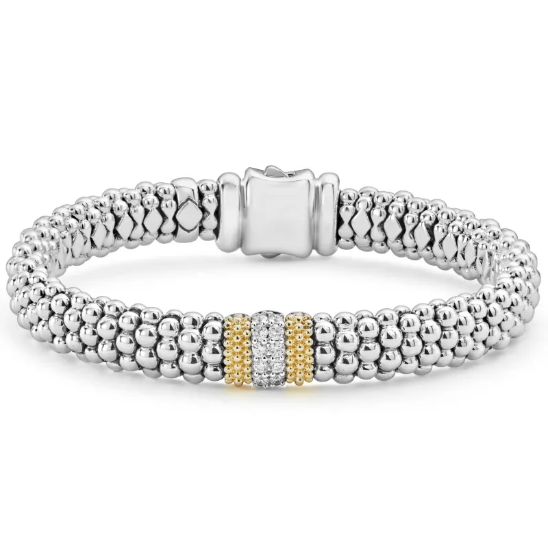 Caviar Lux Single Station Diamond Caviar Bracelet | 9mm sold by LAGOS