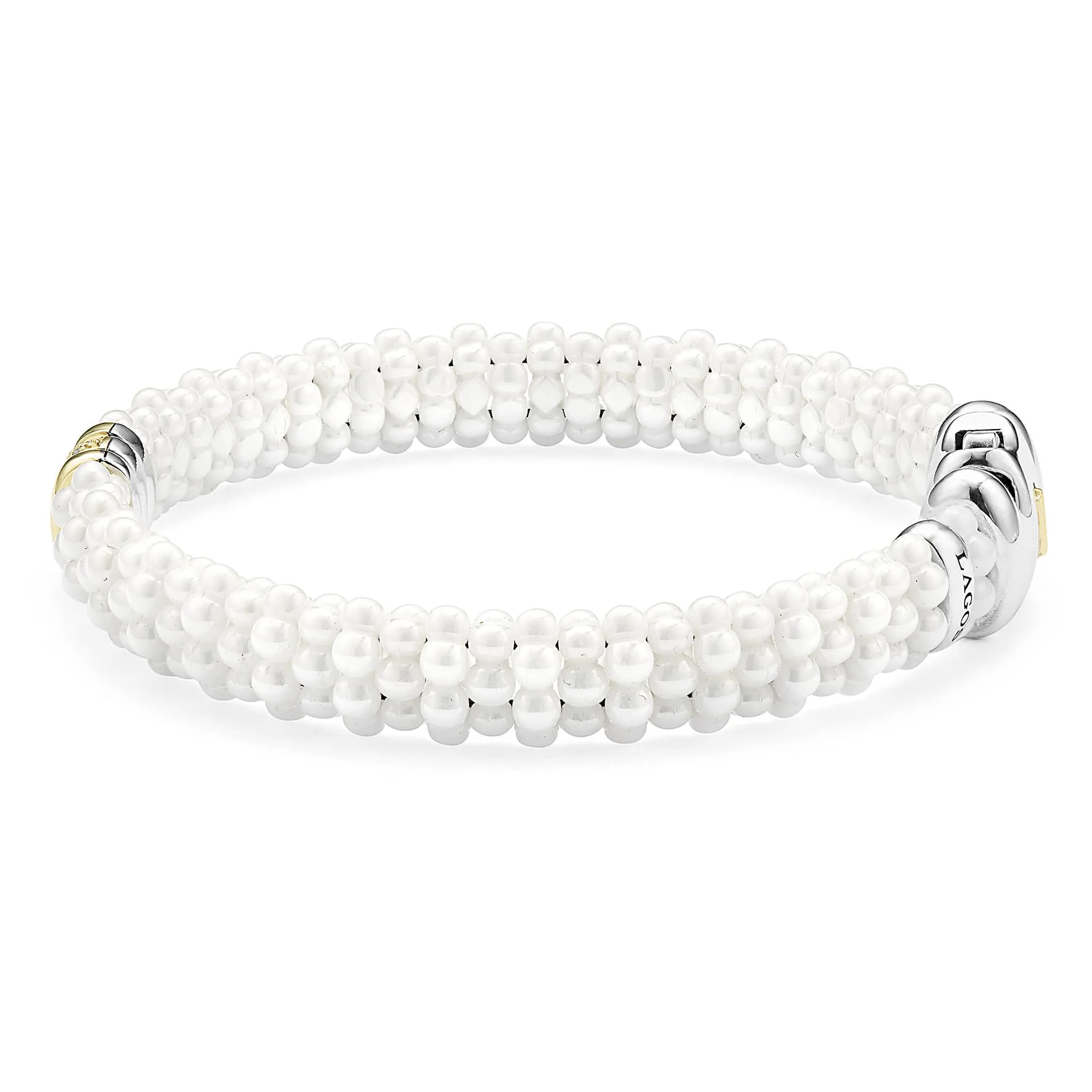 White Caviar Single Station Ceramic Diamond Bracelet | 9mm sold by LAGOS product image thumbnail 4