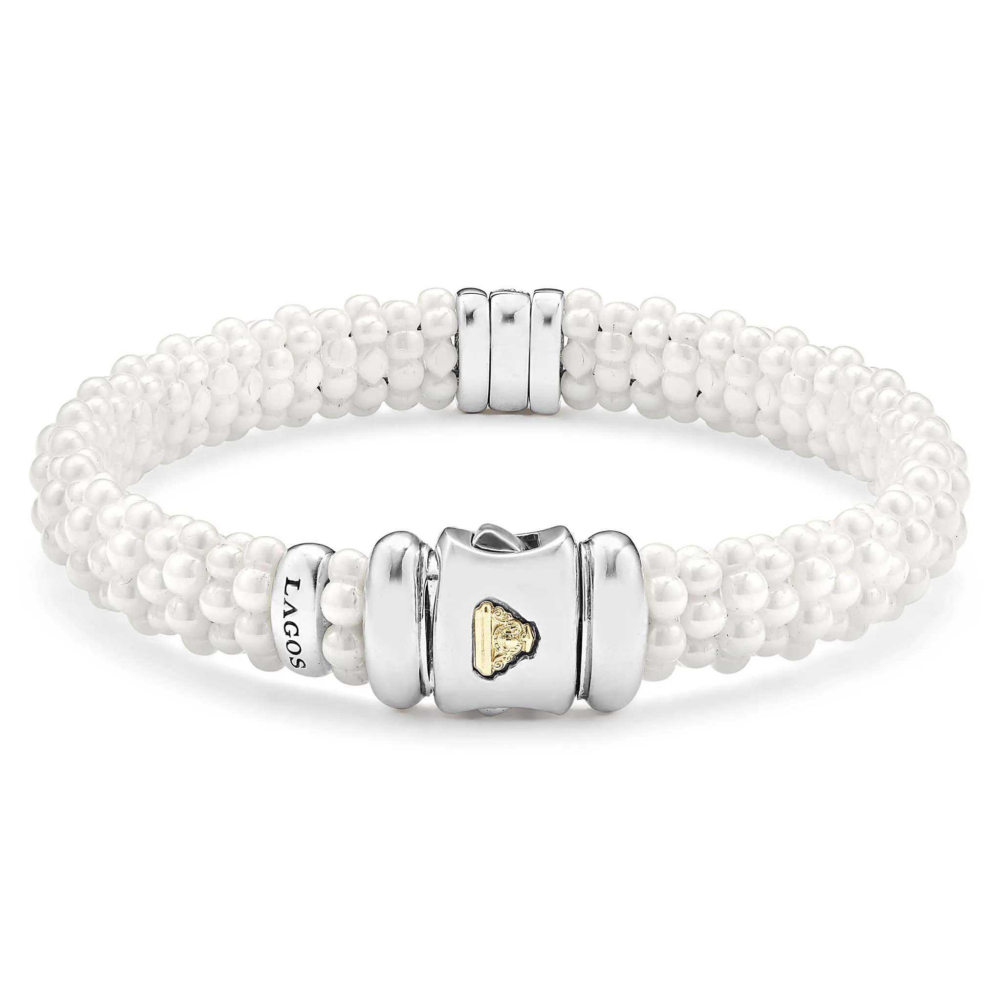 White Caviar Single Station Ceramic Diamond Bracelet | 9mm sold by LAGOS product image thumbnail 5