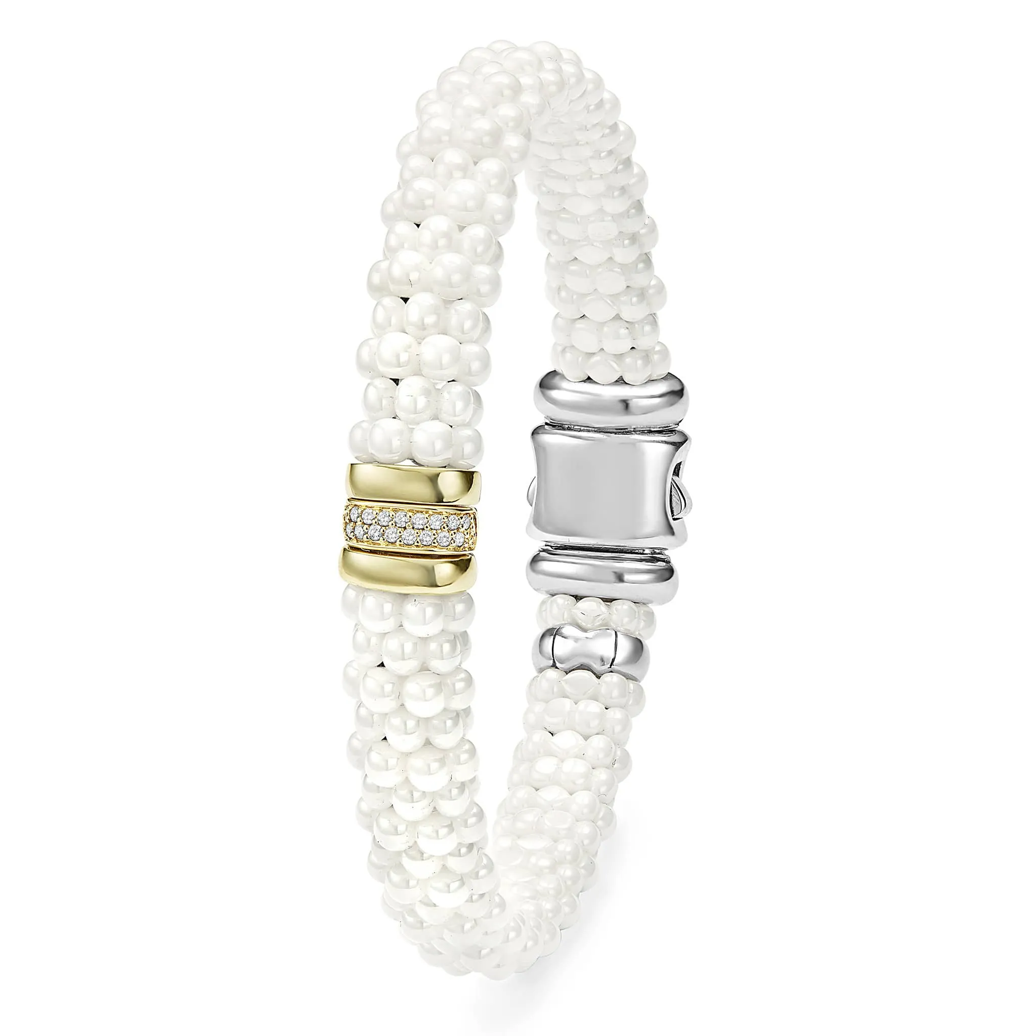 White Caviar Single Station Ceramic Diamond Bracelet | 9mm sold by LAGOS product image thumbnail 3