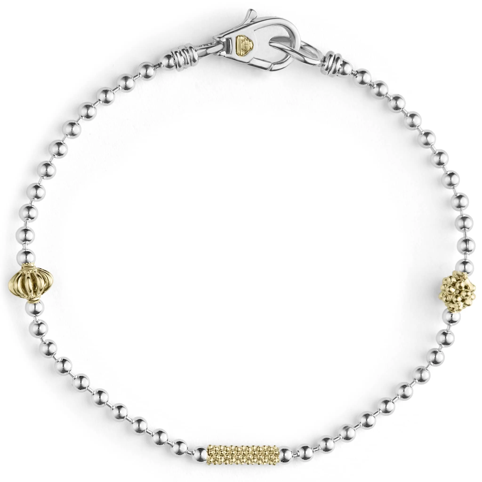 Caviar Icon Two-Tone Caviar Beaded Bracelet sold by LAGOS