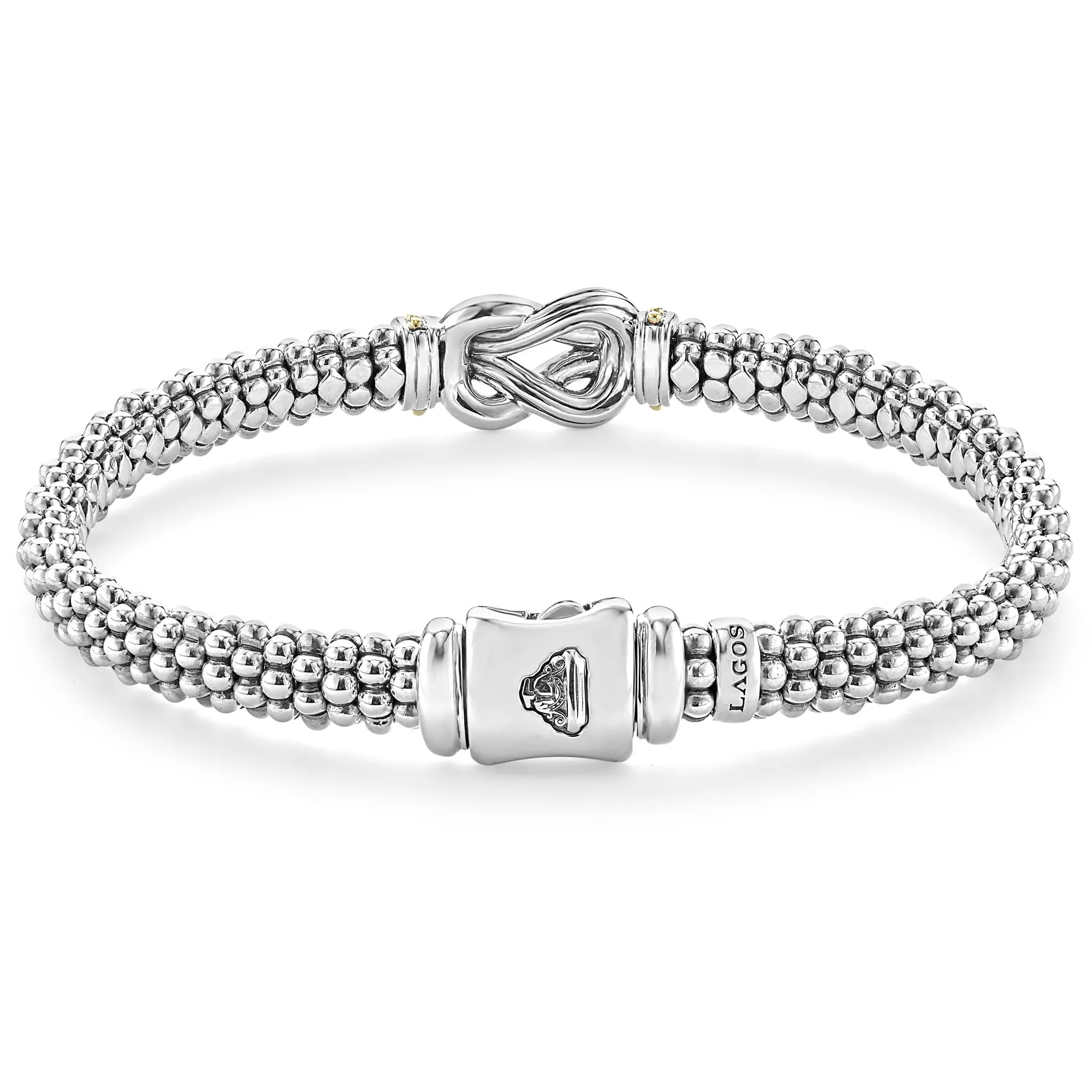 Newport Two-Tone Knot Caviar Diamond Bracelet | 6mm sold by LAGOS product image thumbnail 5